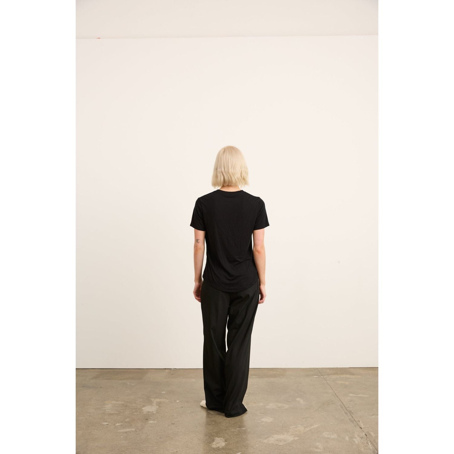 Paire Women's Merino Wool-Blend Crew Neck T-Shirt (Snow) - M