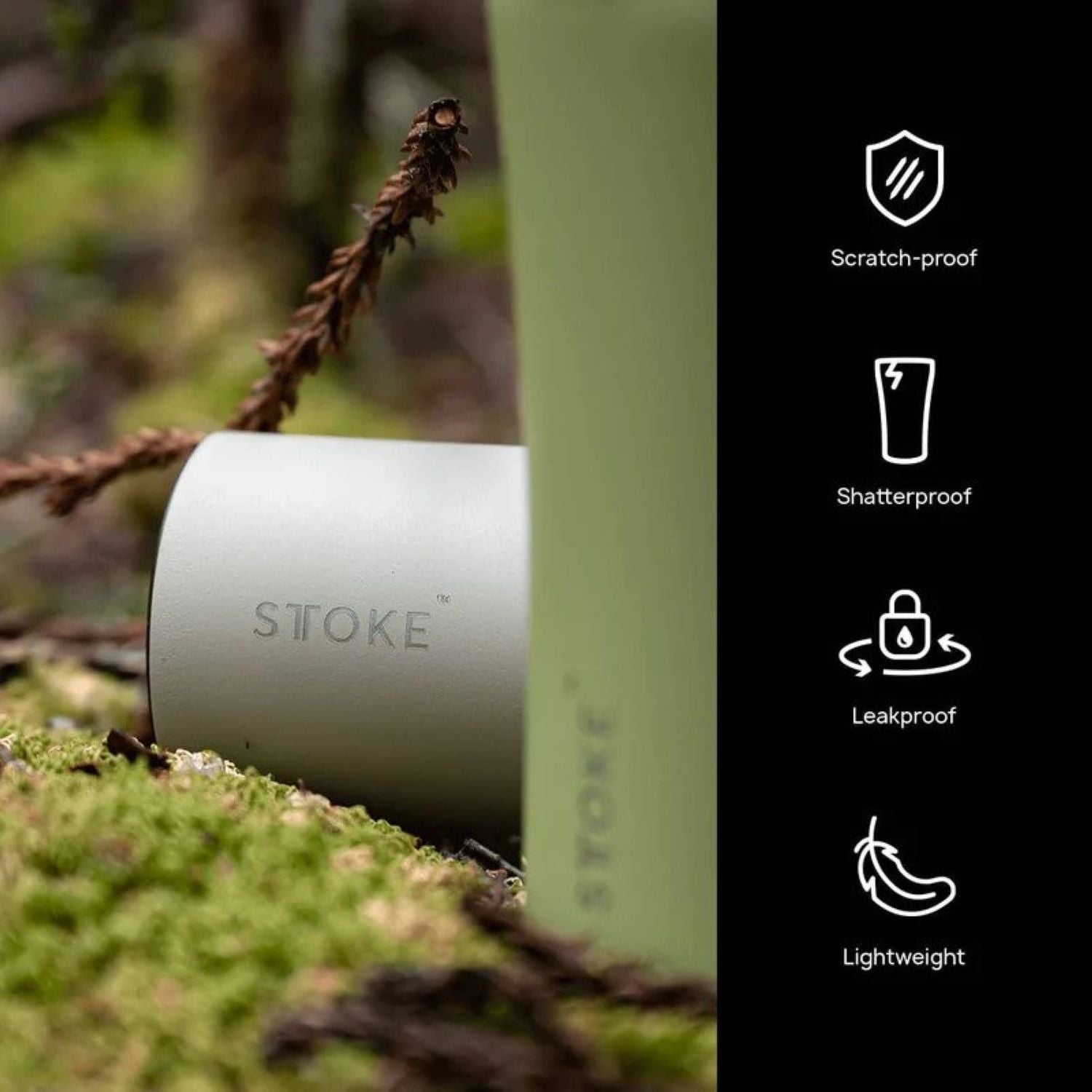 STTOKE Limited Edition Leakproof Ceramic Insulated Cup Powder Coating 12oz - Heather Green