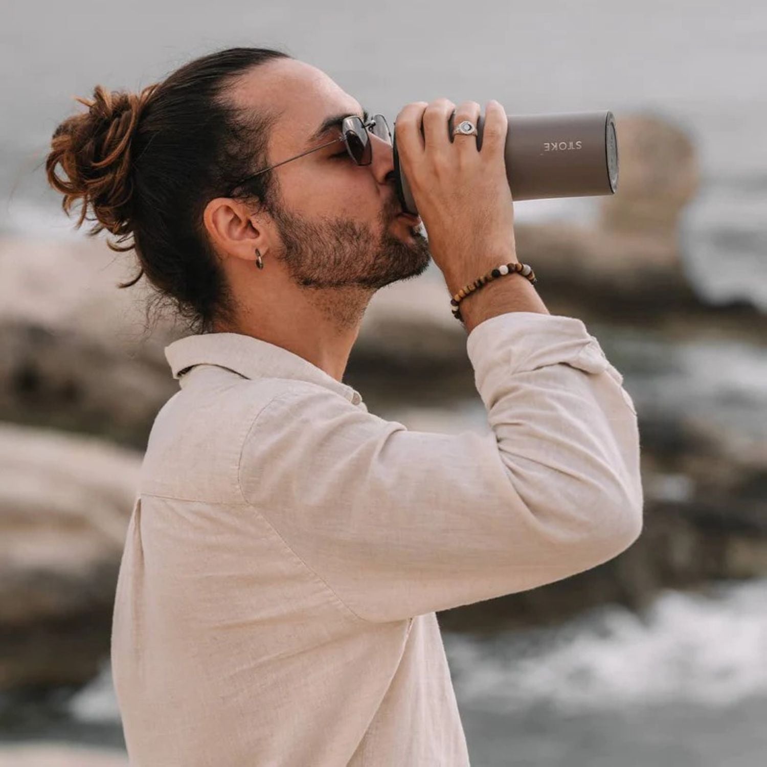 STTOKE Limited Edition Leakproof Ceramic Insulated Cup Powder Coating 12oz - Willow Grey