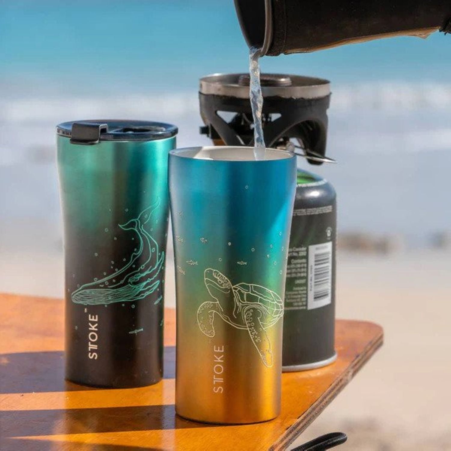 STTOKE Limited Edition Leakproof Ombre Ocean Insulated Cup 12oz - Whale
