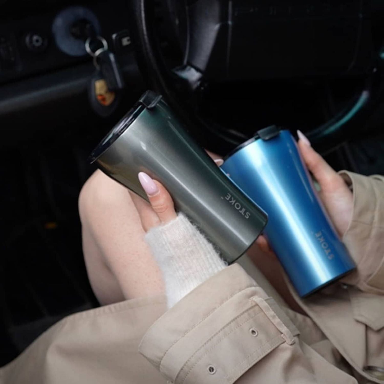 STTOKE Urban Leakproof Ceramic Insulated Cup 16oz - Moonstone Grey