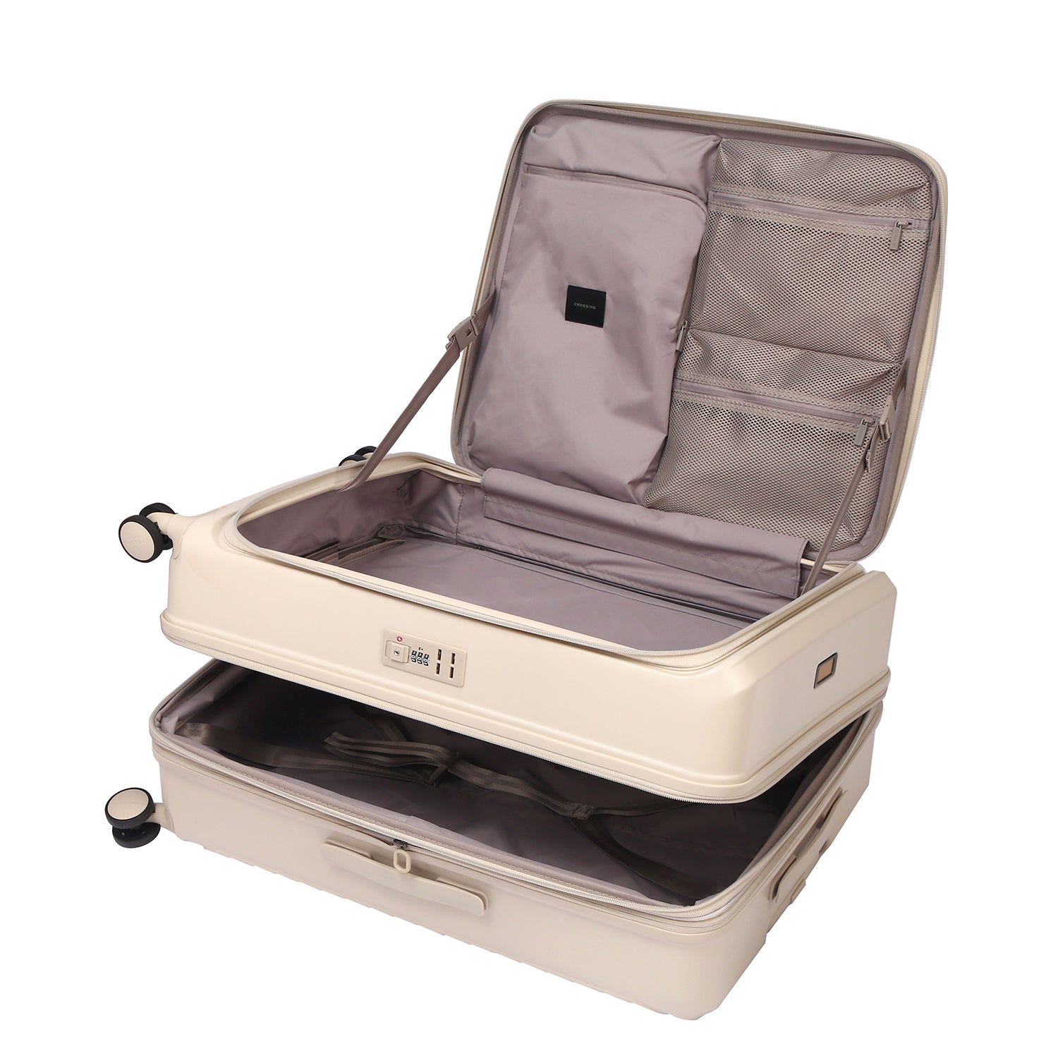 CROSSING INVI 30" Large Expandable Luggage With Front & Middle Access V3 - Sandwhite