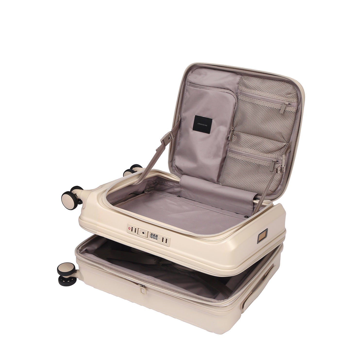 CROSSING INVI 20" Carry On Expandable Luggage With Front & Middle Access V3 - Sandwhite