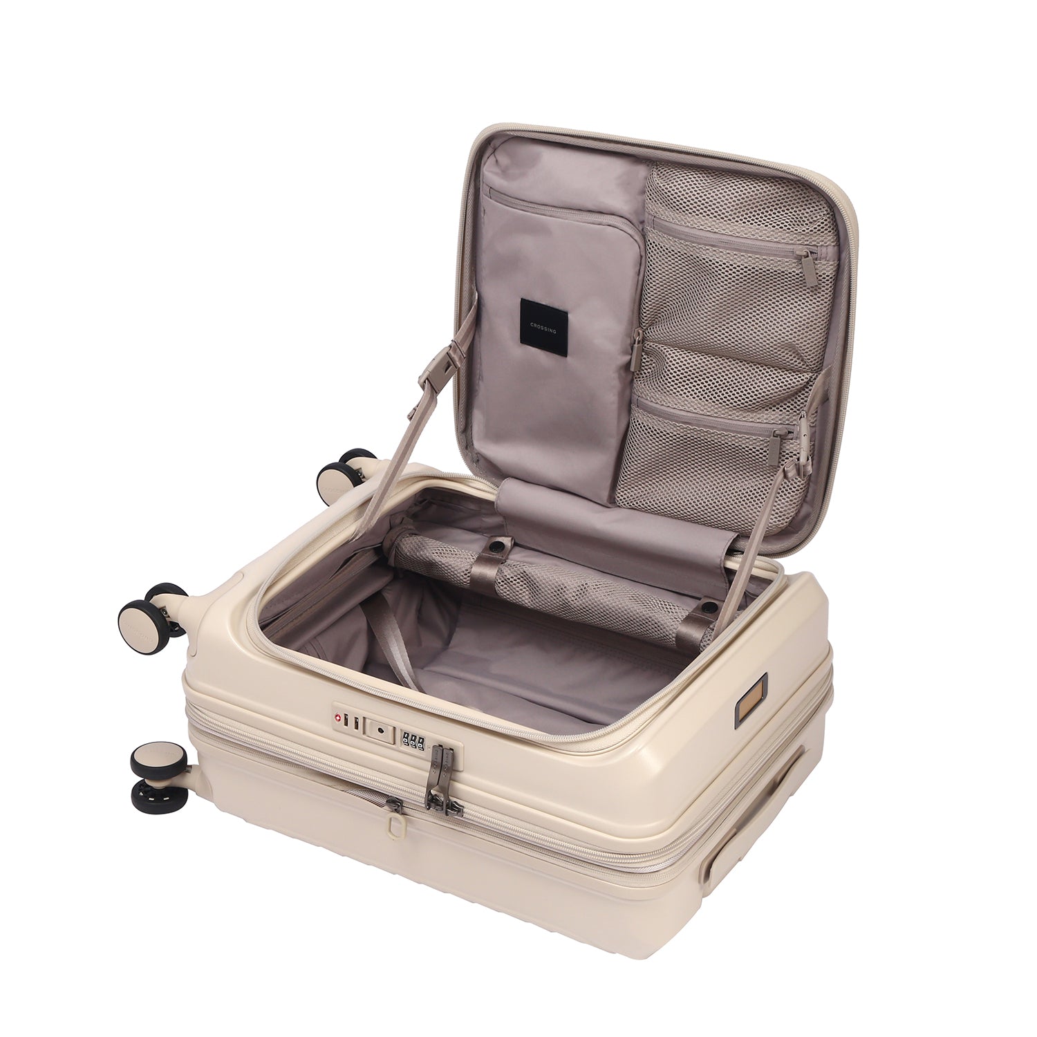 CROSSING INVI 20" Carry On Expandable Luggage With Front & Middle Access V3 - Sandwhite