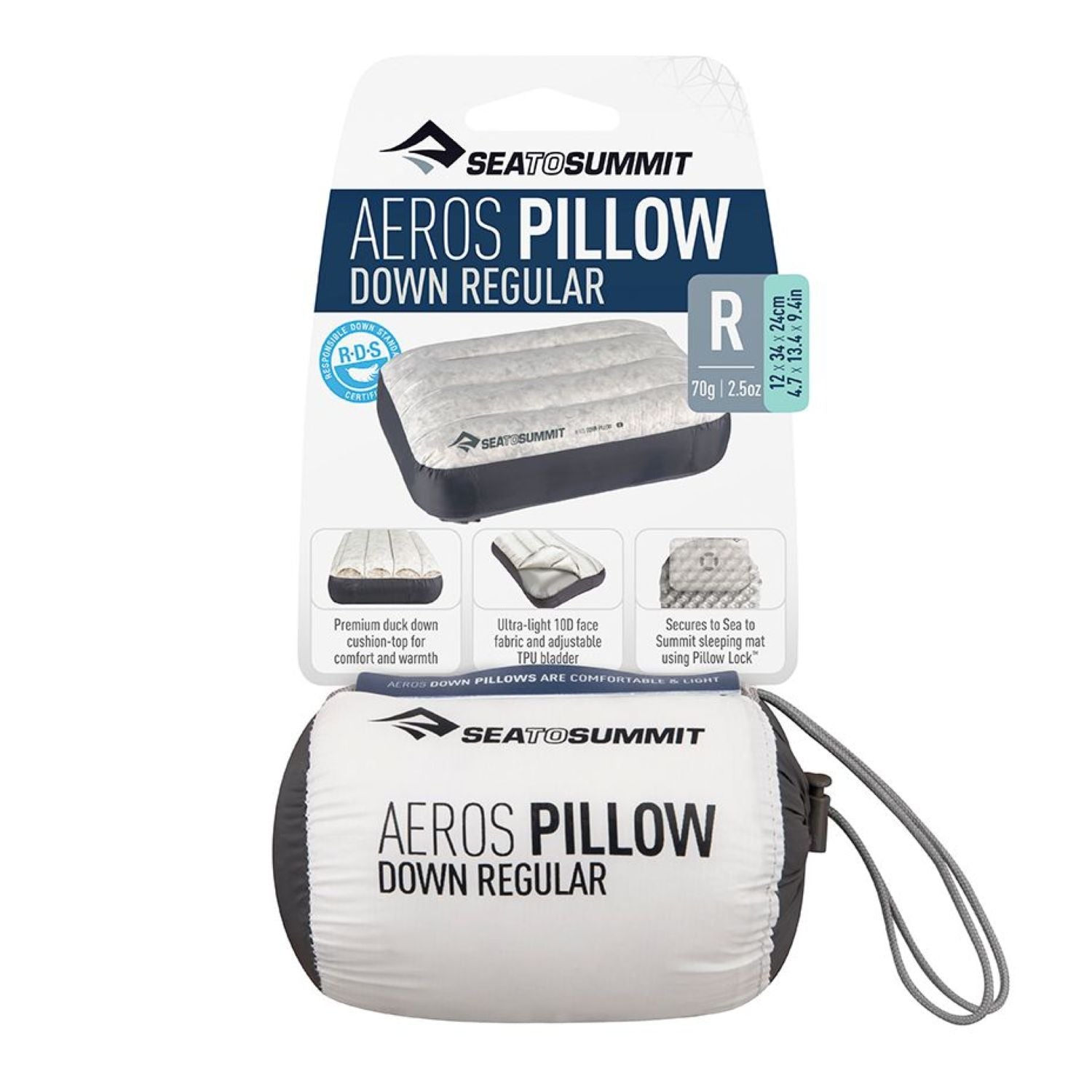 Sea To Summit Aeros Down Pillow Regular (Grey)