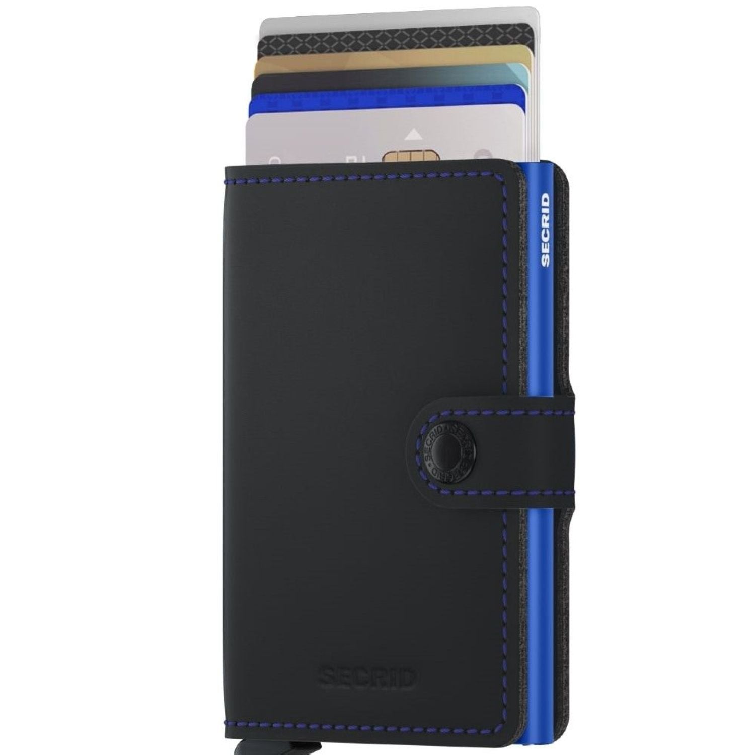 Secrid Miniwallet - Matte Black & Blue