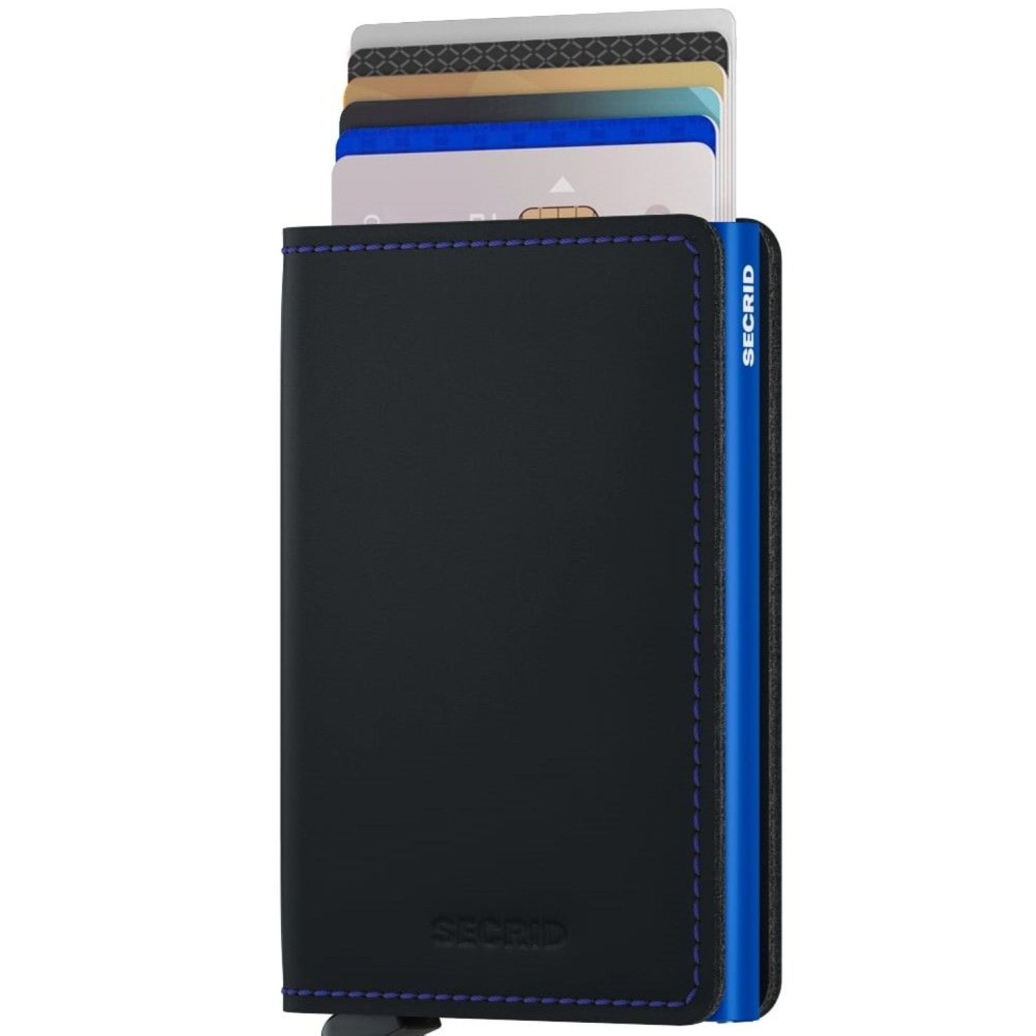 Secrid Slimwallet - Matte Black & Blue