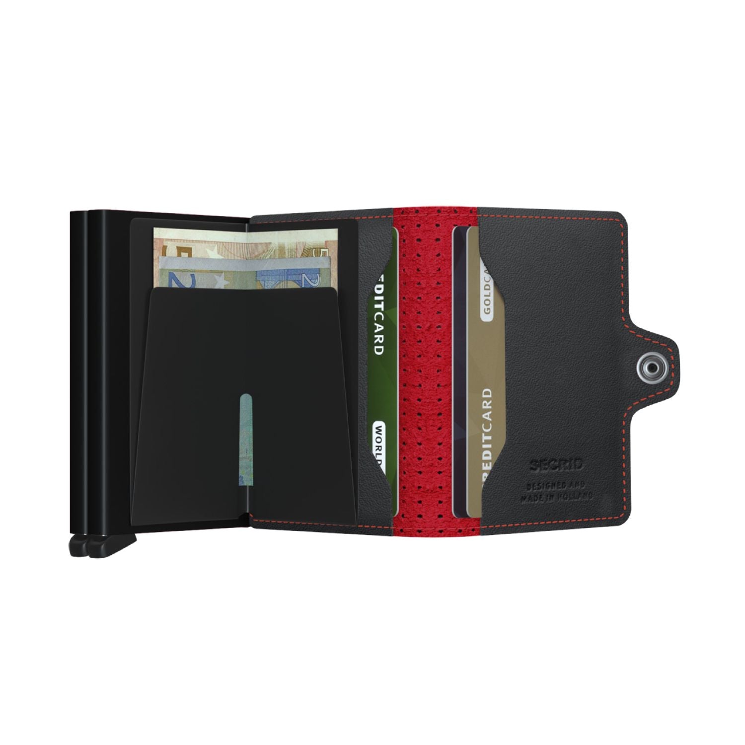 Secrid Twinwallet - Perforated Black-Red