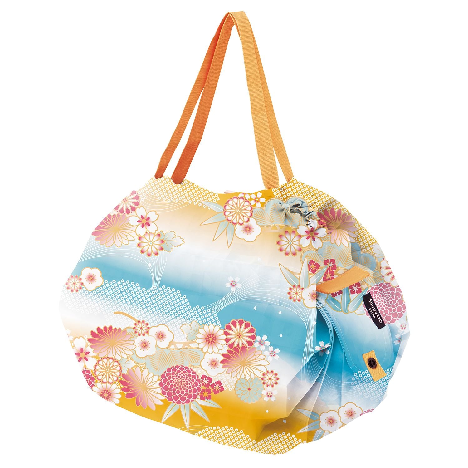 Shupatto Foldable Tote (M) - Nagare Gumo (Orange)