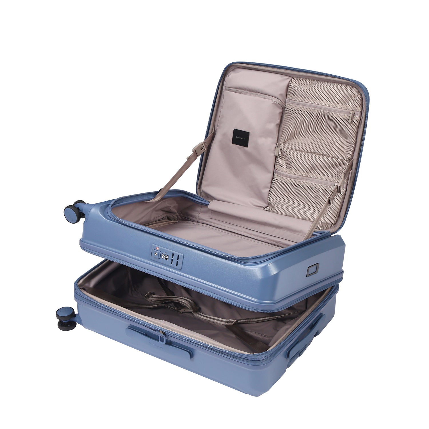CROSSING INVI 25" Medium Expandable Luggage With Front & Middle Access V3 - Smoke Blue
