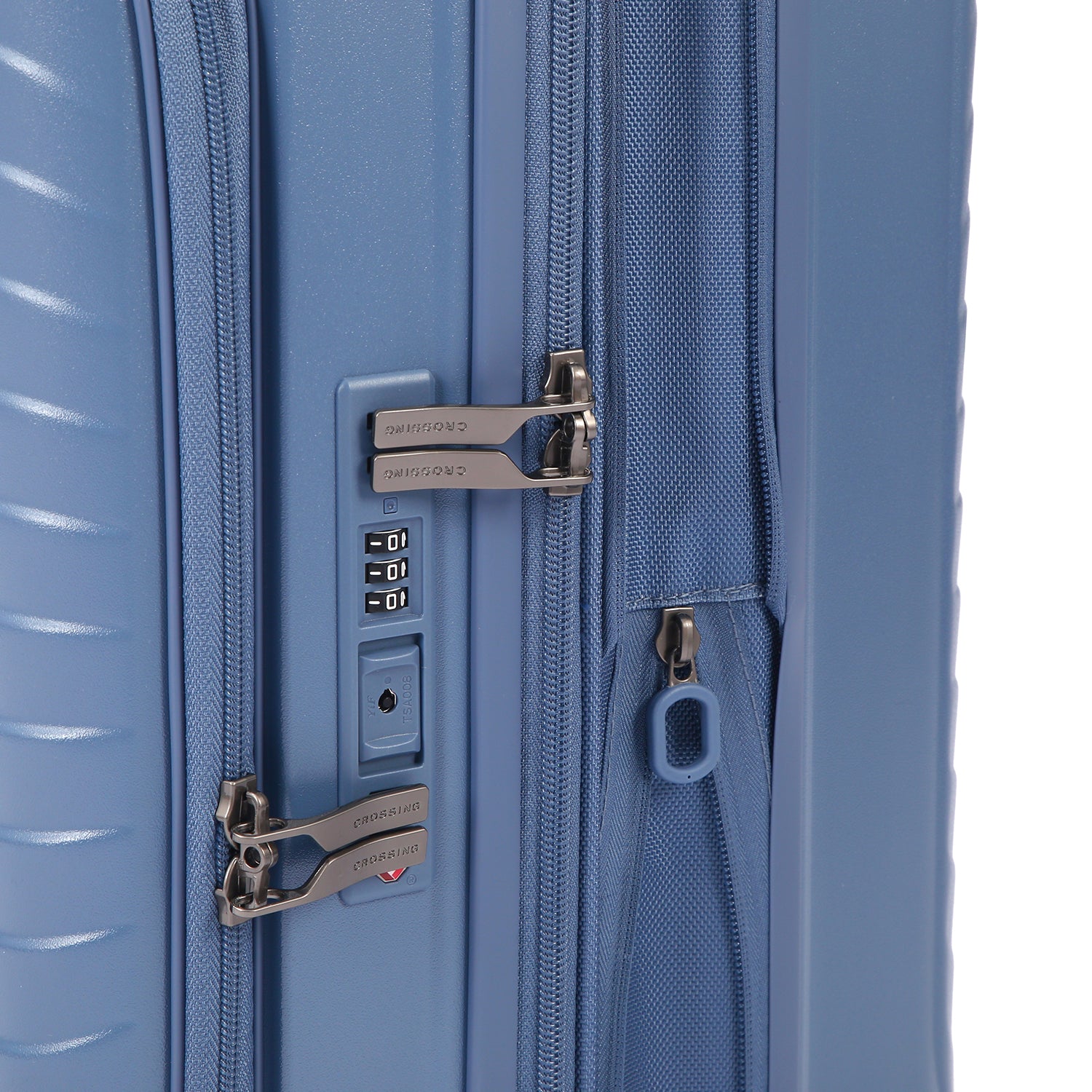 CROSSING INVI 20" Carry On Expandable Luggage With Front & Middle Access V3 - Smoke Blue