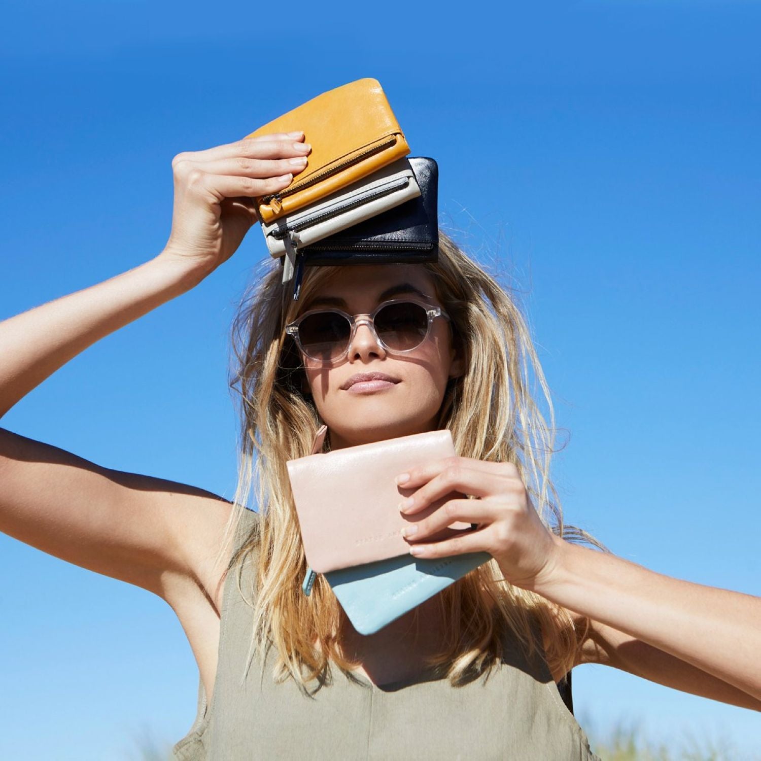 Status Anxiety Is Now Better Italian Leather Wallet - Sky