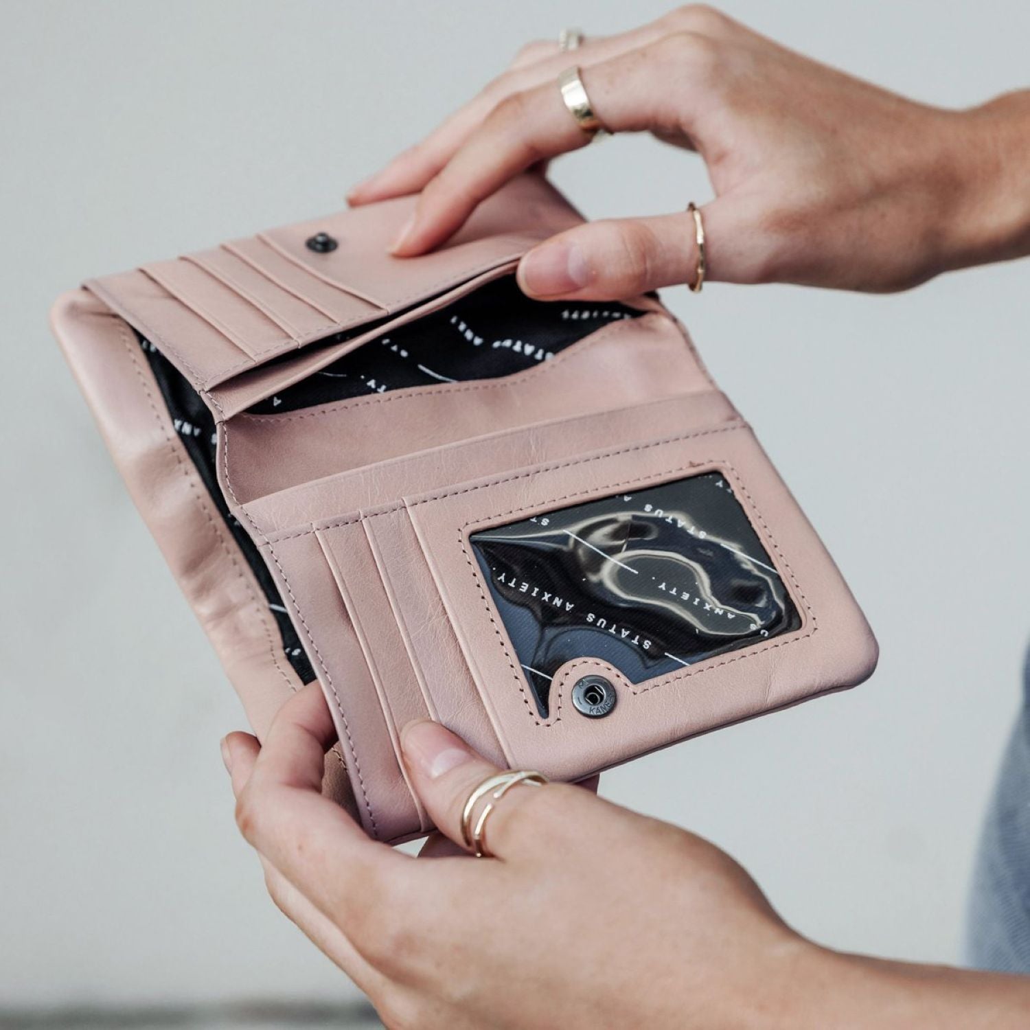 Status Anxiety Is Now Better Italian Leather Wallet - Sky