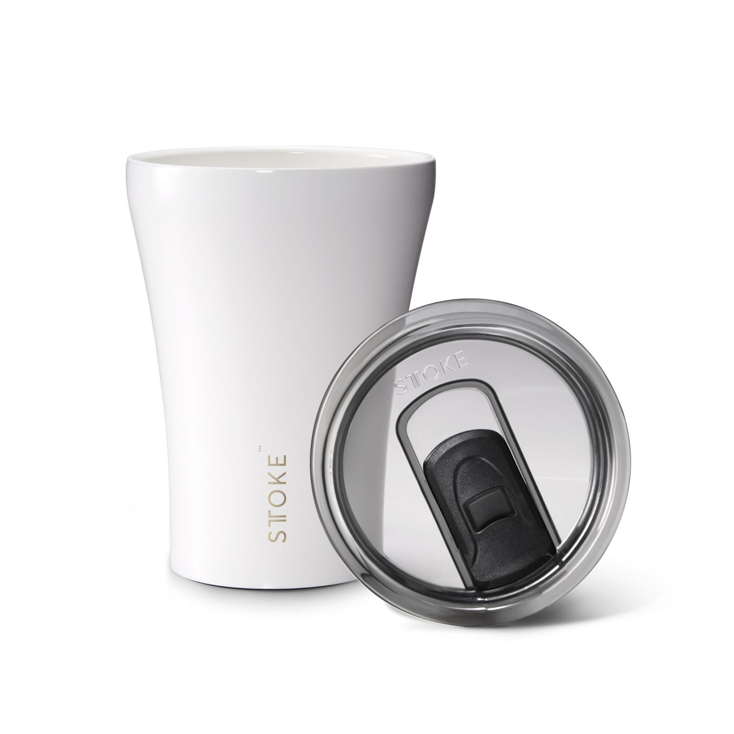 STTOKE Classic Insulated Ceramic Cup 8oz - Angel White