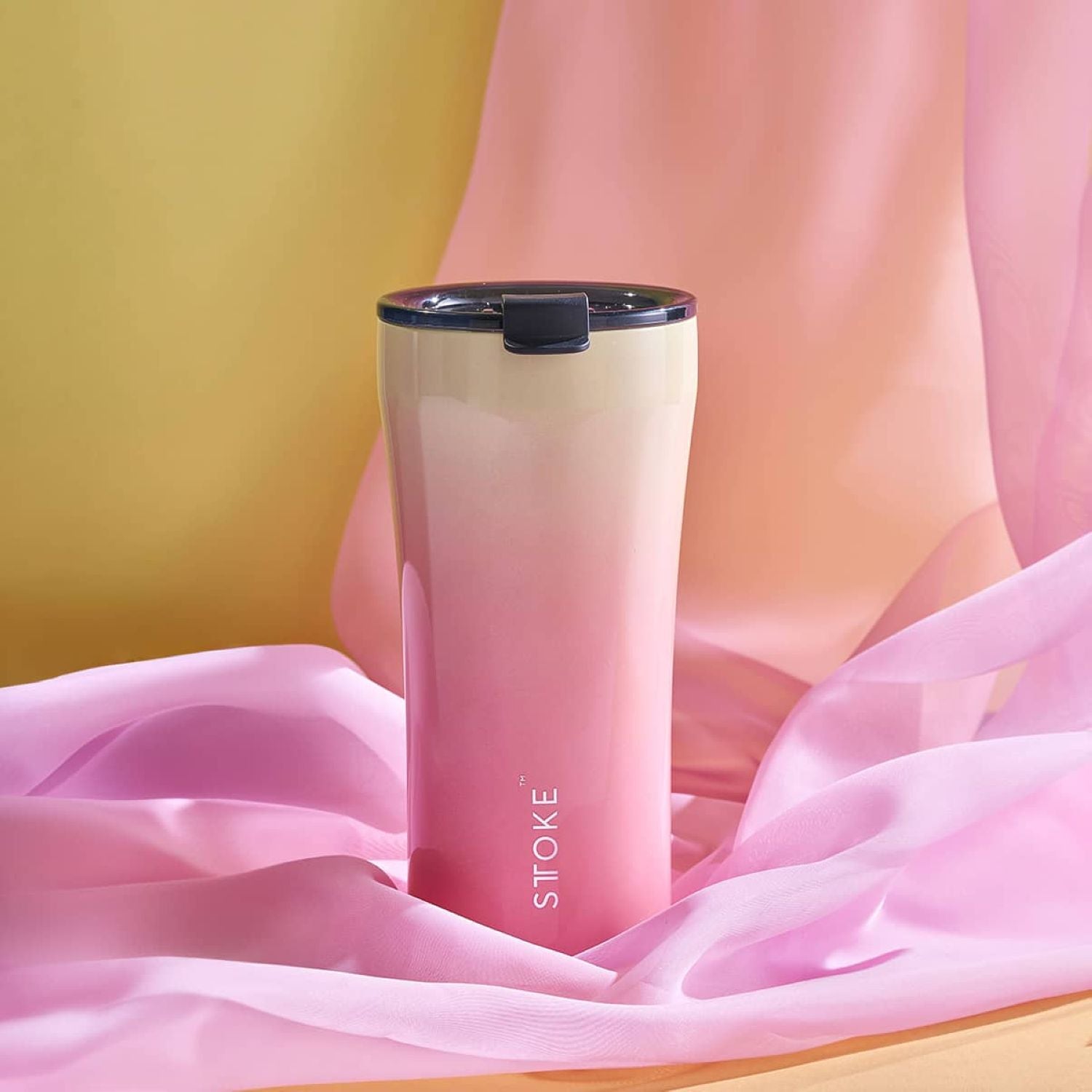 STTOKE Flow Leakproof Ceramic Insulated Cup 16oz - Sunset Peach