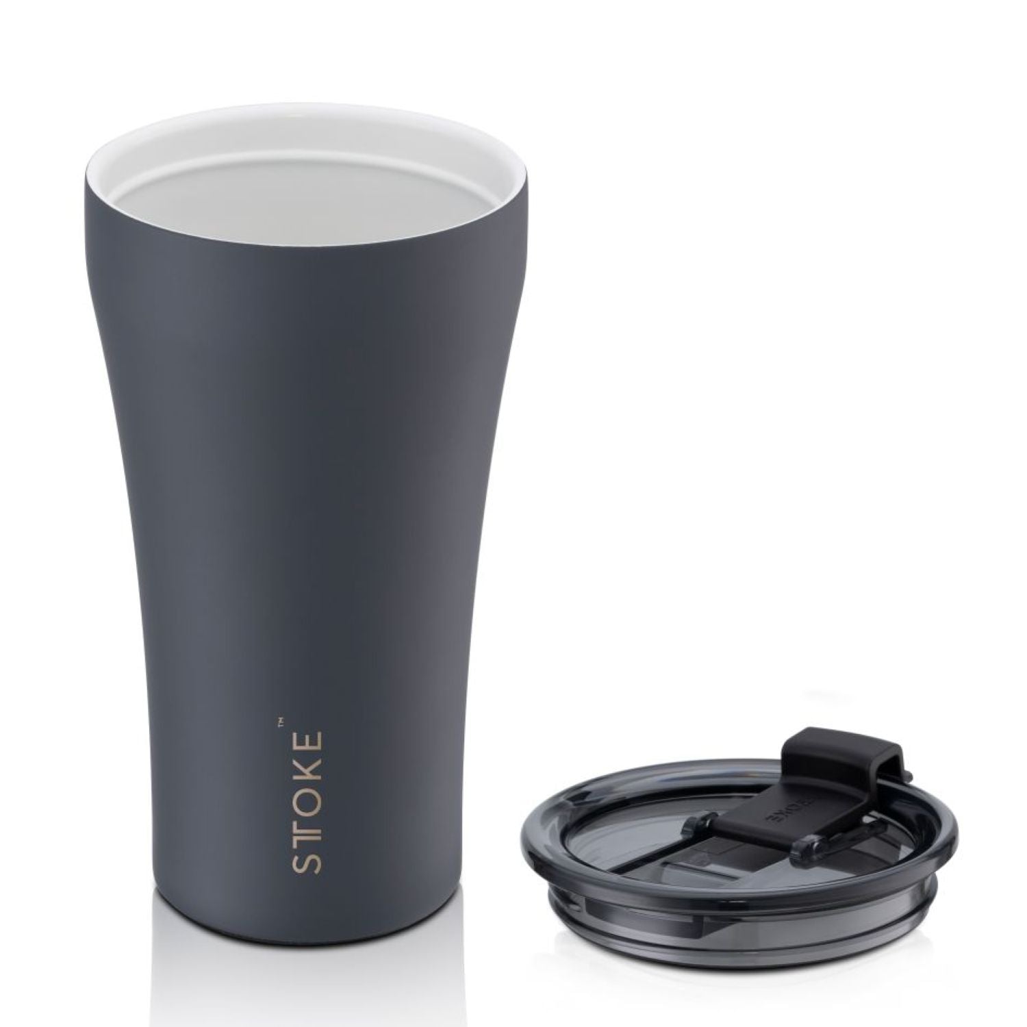 STTOKE Limited Edition Leakproof Ceramic Insulated Cup 12oz - Slated Grey