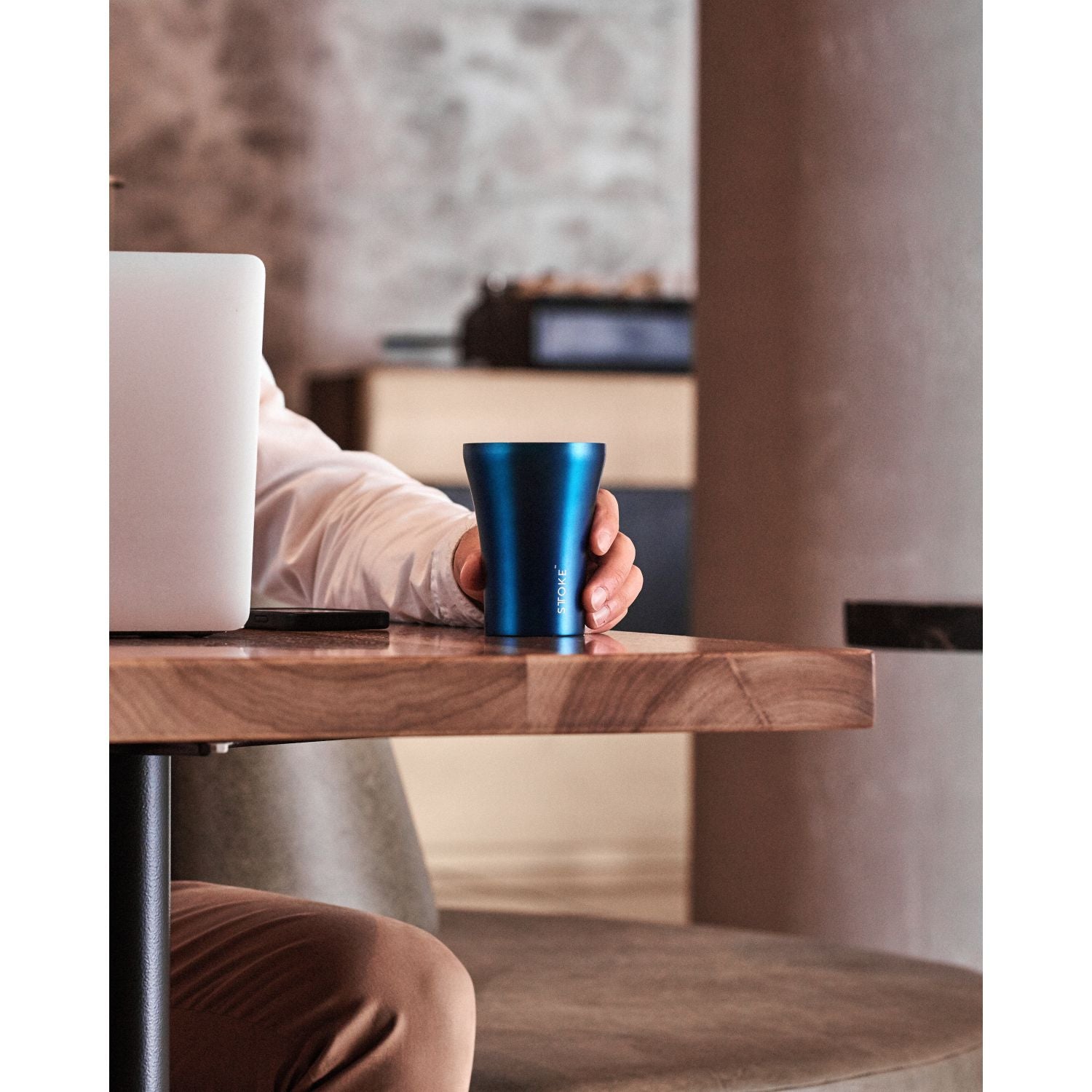 STTOKE Limited Edition Insulated Ceramic Cup 12oz - Steel Blue