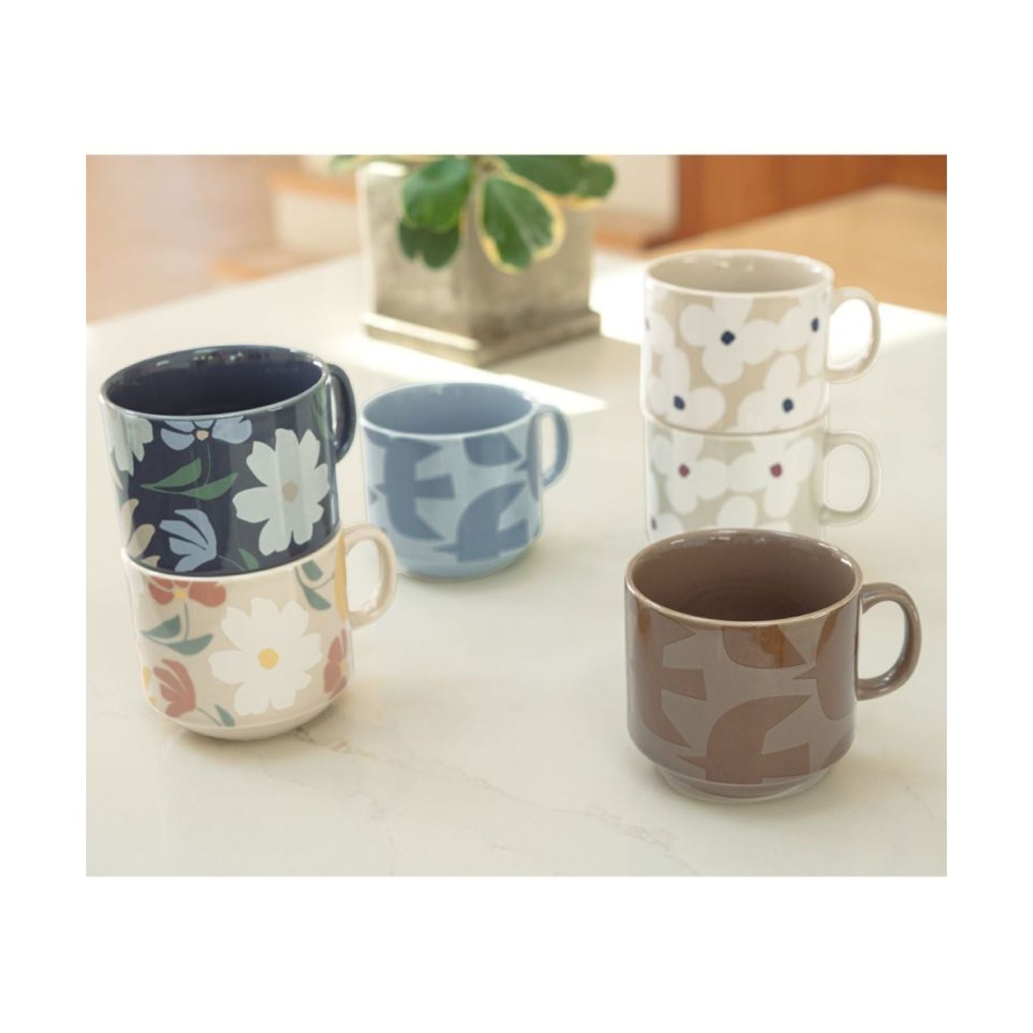 WPC Ceramic Stacking Mug 300ml (Birds Brown)