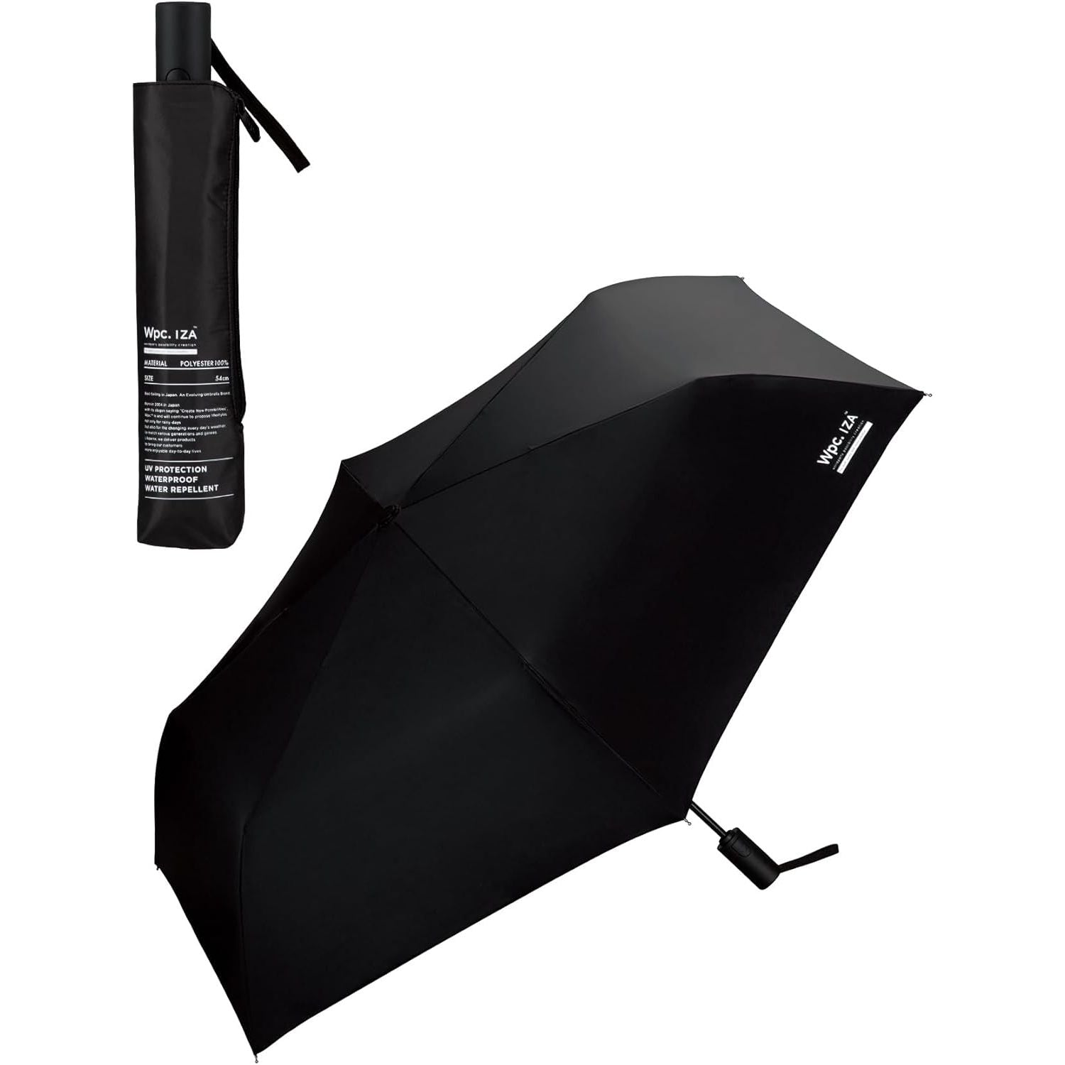 WPC IZA Automatic And Safe UV Protection UPF 50+ Men's Umbrella 54cm (Black)