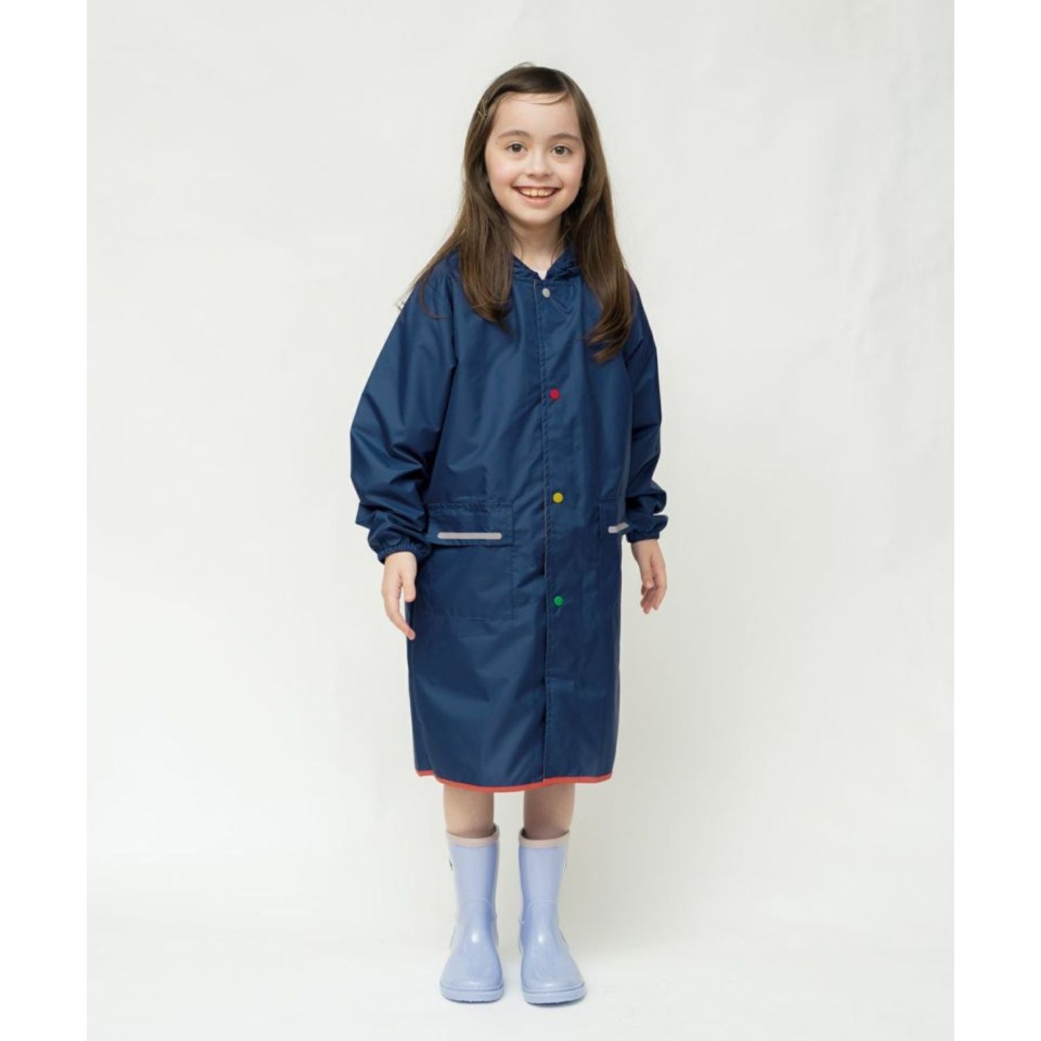 WPC Kids Rain Coat Medium (100cm-120cm) (Navy)