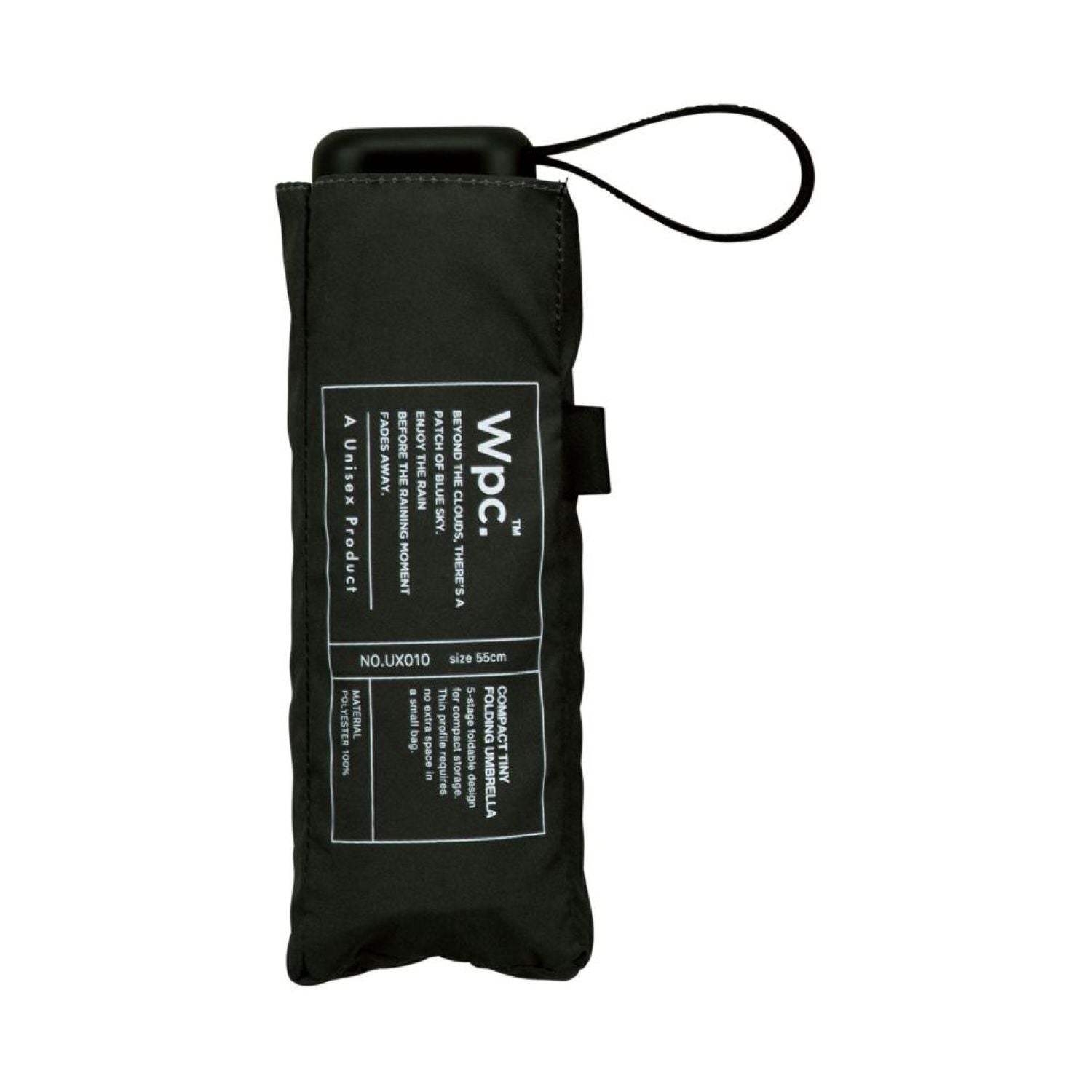 WPC UX Compact Tiny UV Protection Folding Umbrella 55cm (Black)