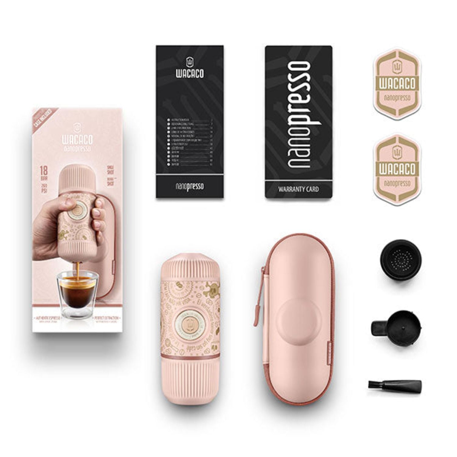 Wacaco Nanopresso Dark Soul + Case Espresso Coffee Maker - Pink