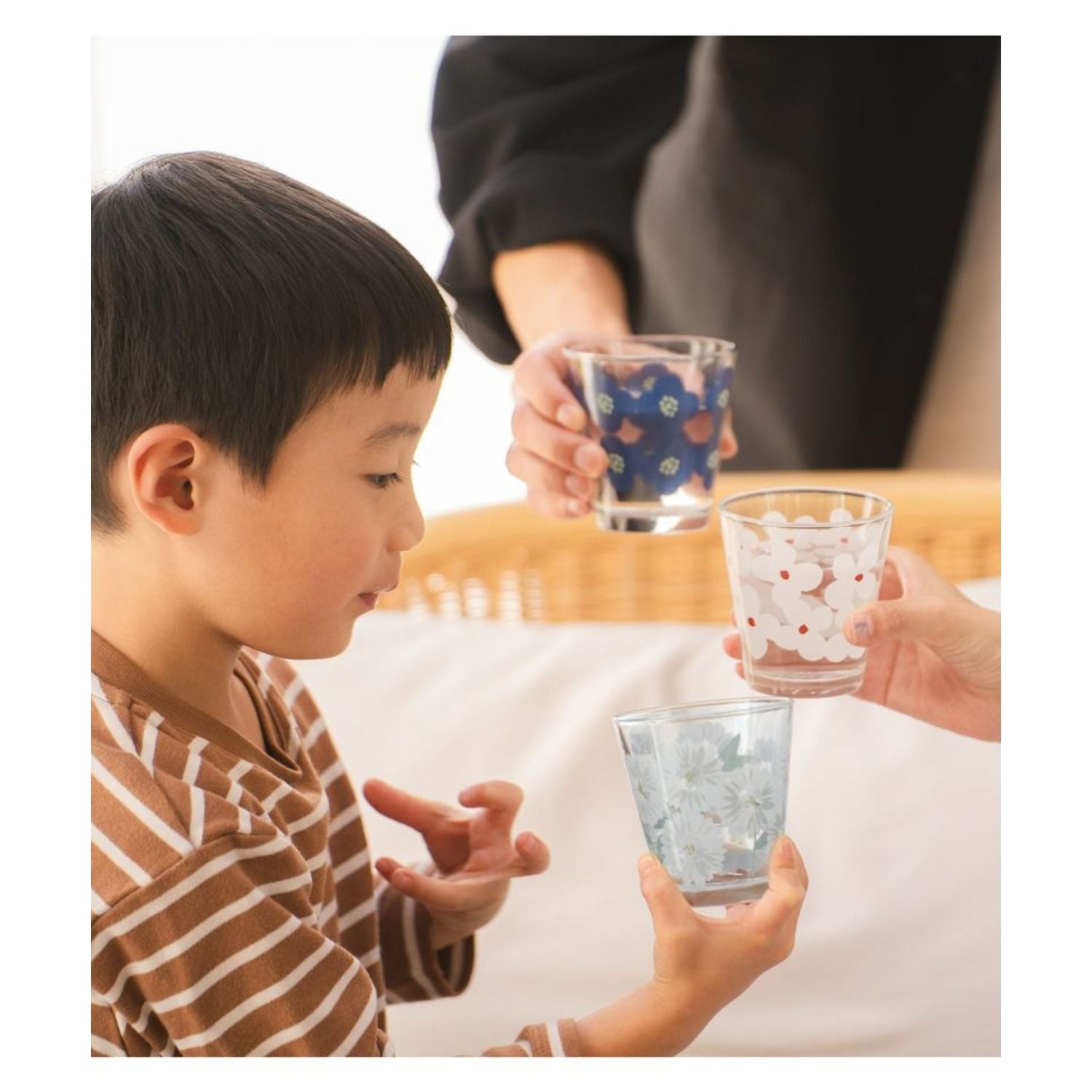 WPC Glass Tumbler 250ML (Camellia Navy)