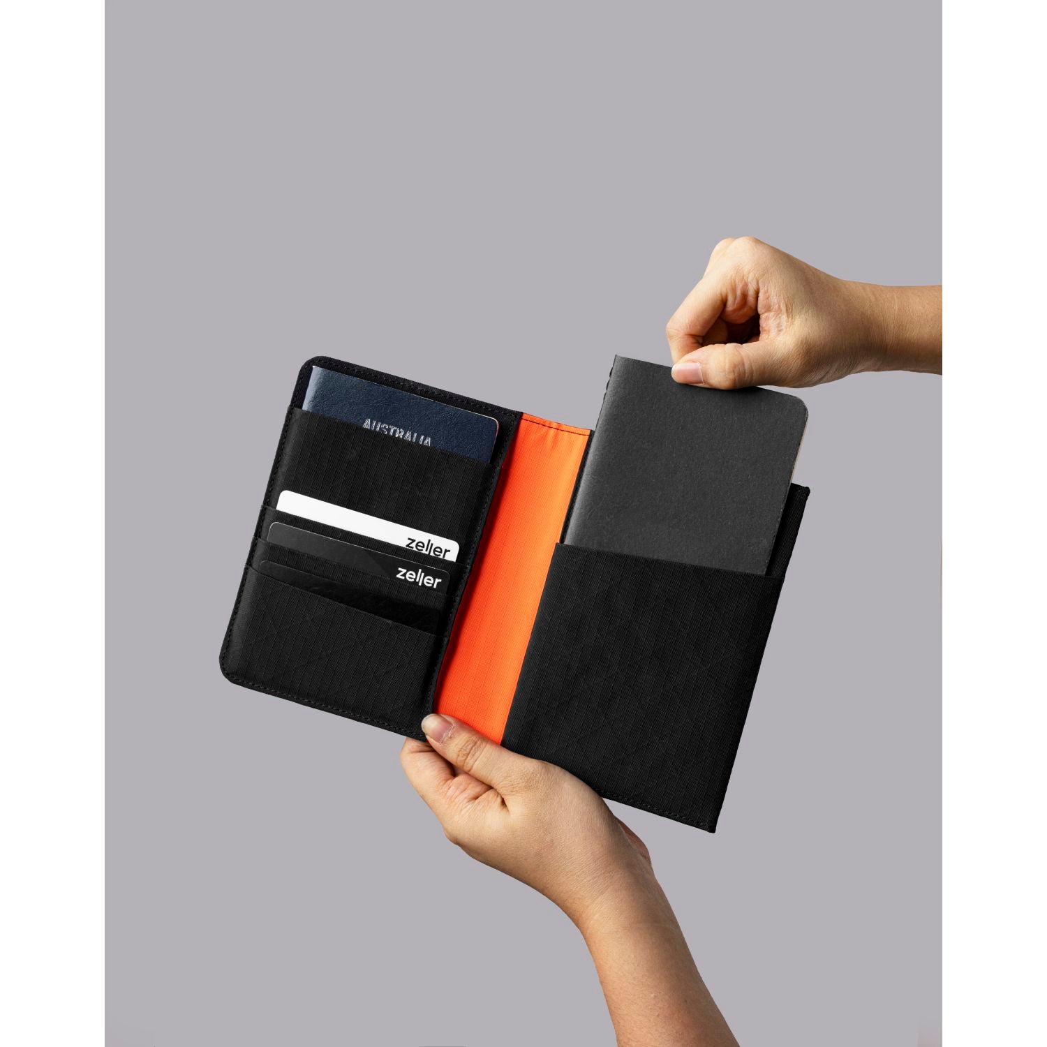 ALPAKA ARK Bifold Passport Wallet Axogrid 210D (Black)