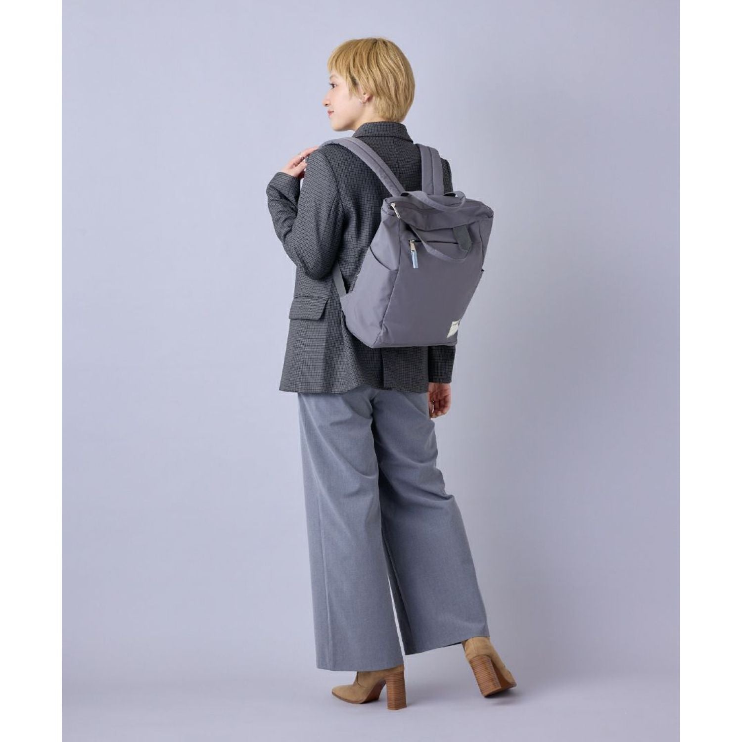 Anello Circle Tote Backpack (Grey)