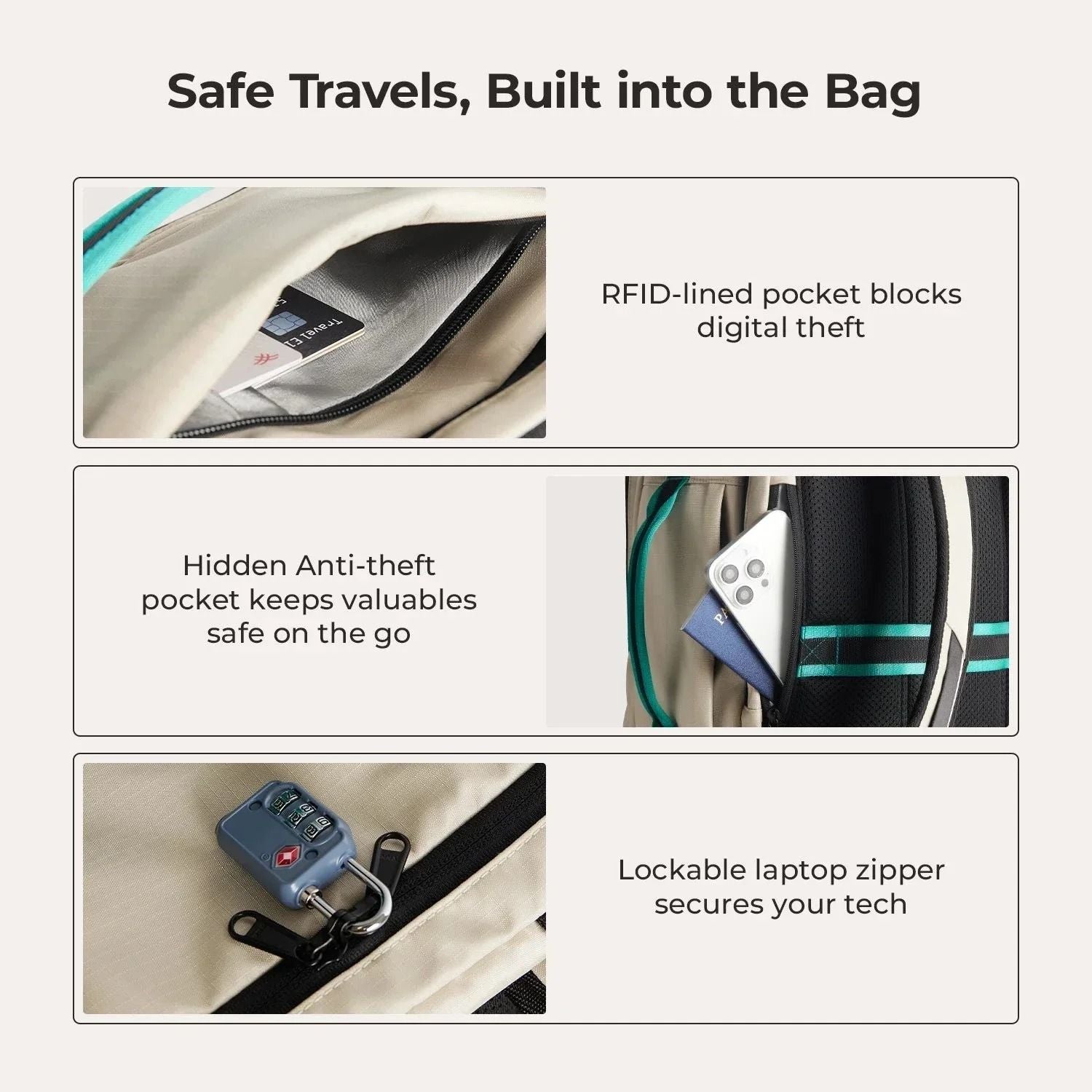 Bagsmart Blast Pro Quick Access Carry On Travel Backpack 40L (Beige)