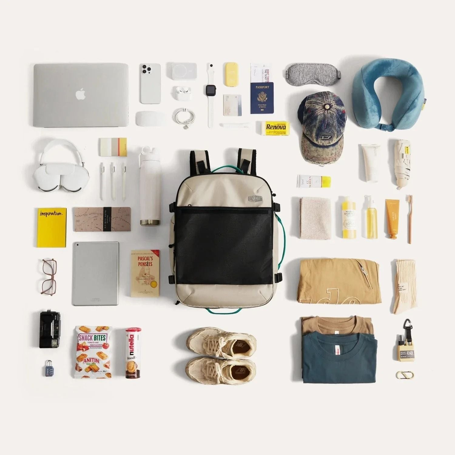 Bagsmart Blast Pro Quick Access Carry On Travel Backpack 40L (Beige)