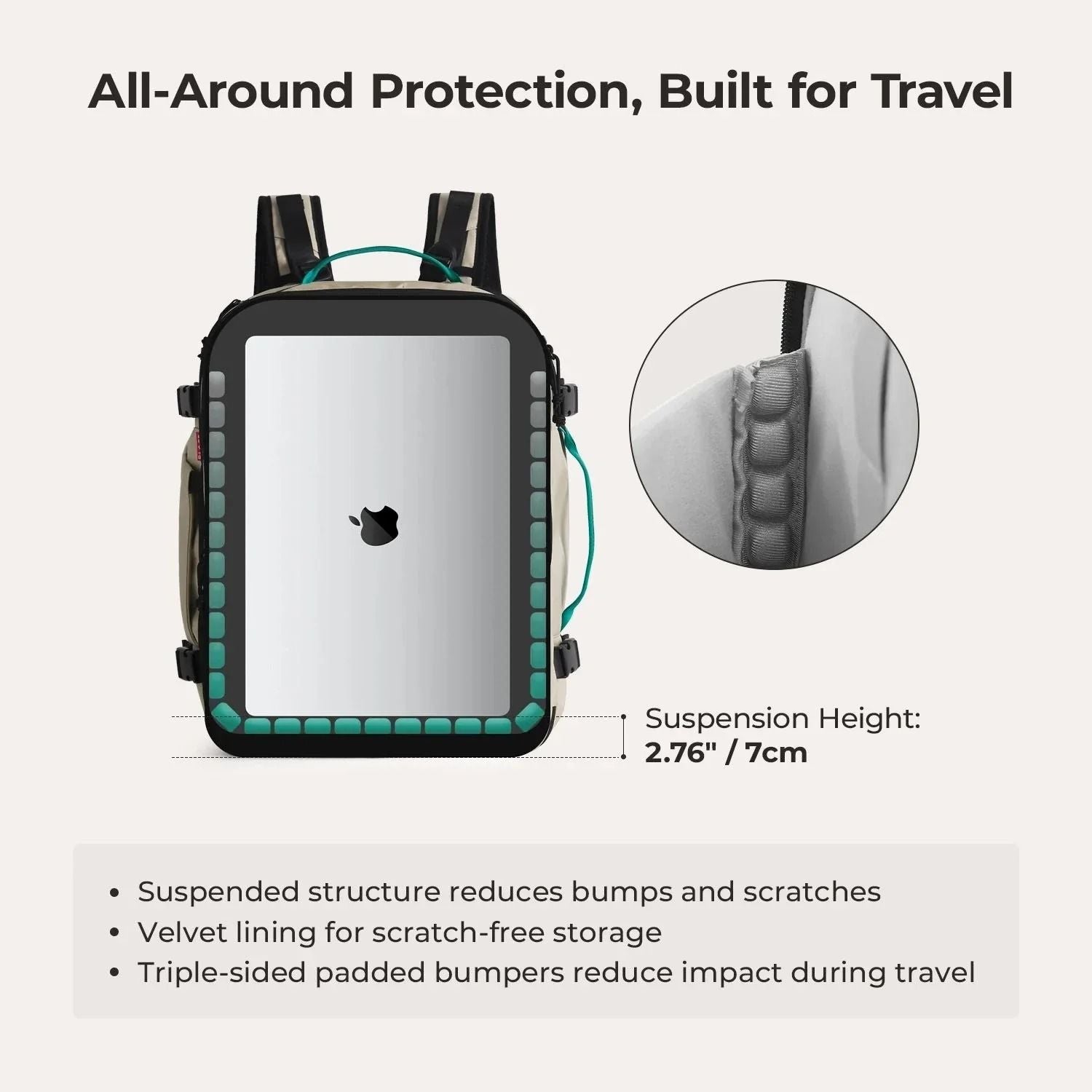 Bagsmart Blast Pro Quick Access Carry On Travel Backpack 40L (Beige)