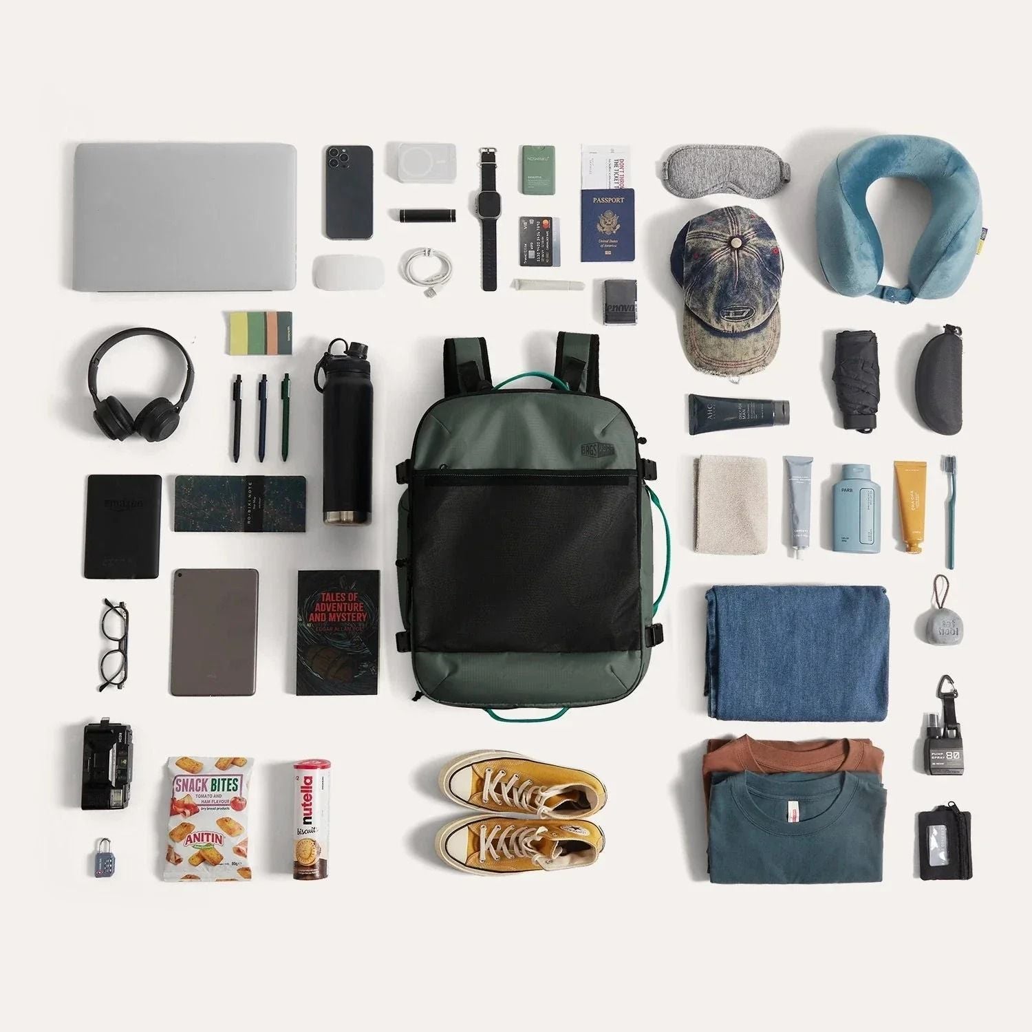 Bagsmart Blast Pro Quick Access Carry On Travel Backpack 40L (Green Smoke)