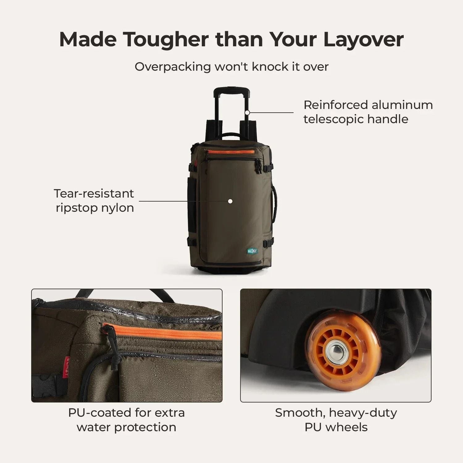 Bagsmart Blast Roller Backpack 43L (Cedar)