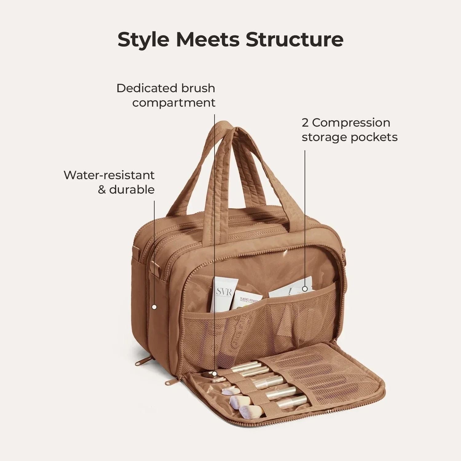 Bagsmart Crush Hanging Toiletry Bag (Brown)