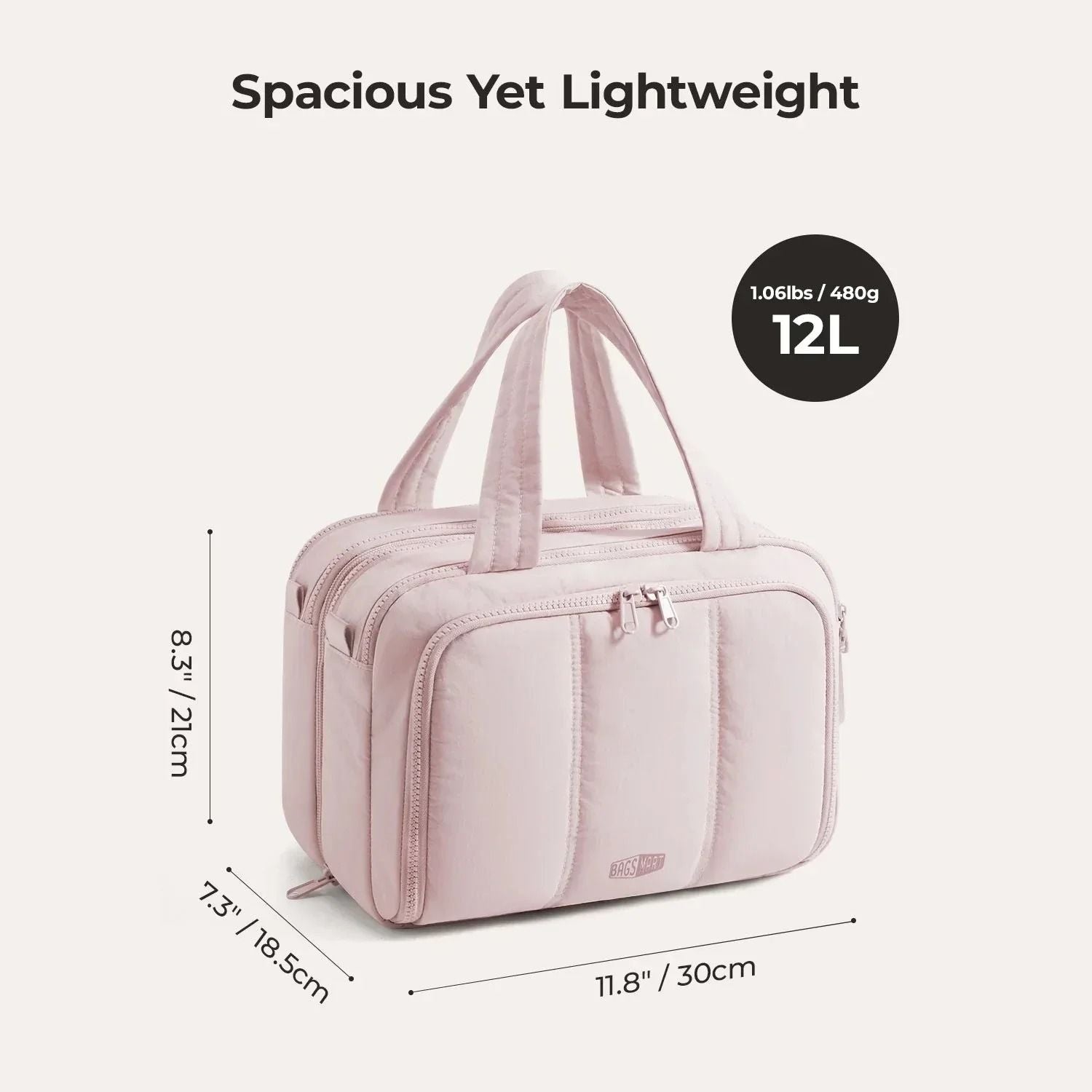 Bagsmart Crush Hanging Toiletry Bag (Pink)