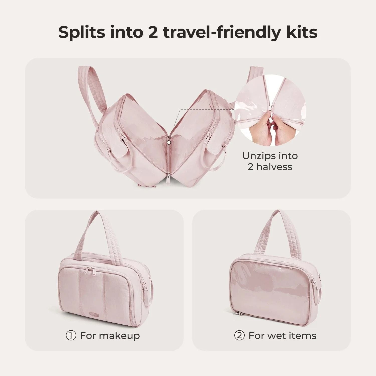 Bagsmart Crush Hanging Toiletry Bag (Pink)