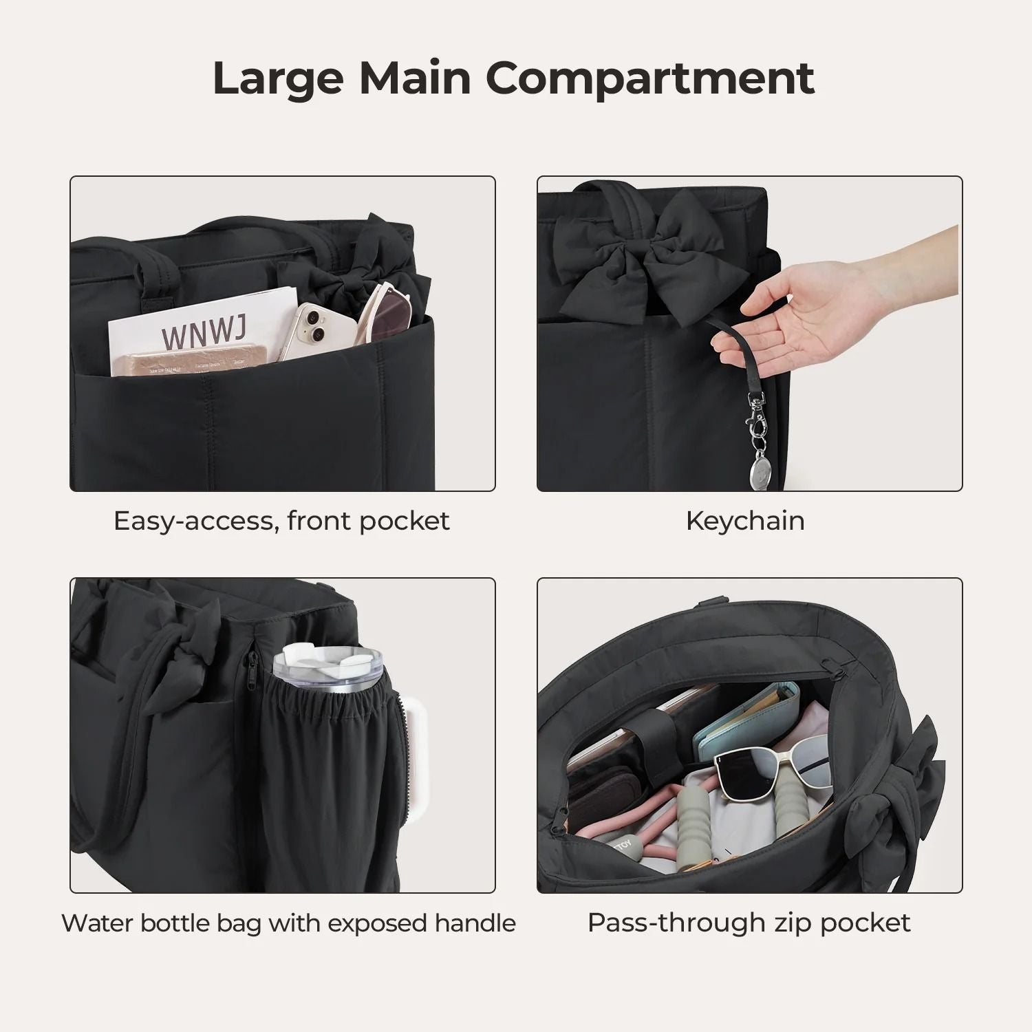 Bagsmart Crush Laptop Tote 23L (Black)