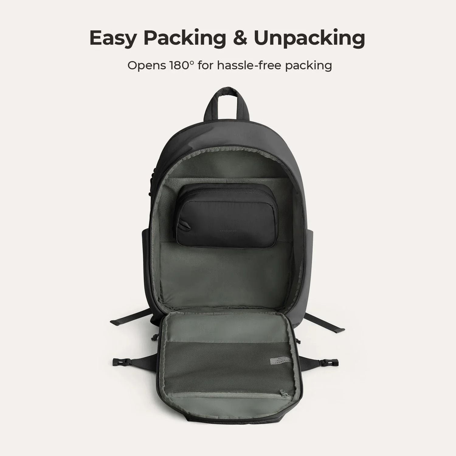 Bagsmart Soar 180° Open Clamshell Travel Backpack 25L Set (Shadow)