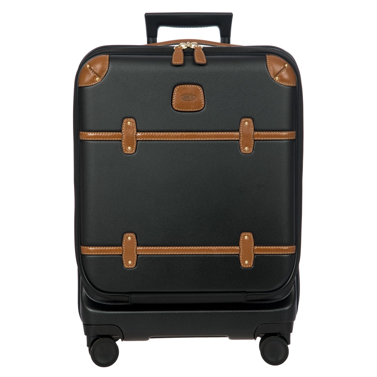 BRIC'S Bellagio 3 21" Expandable Carry-On Luggage Spinner + Pocket with USB (Black)