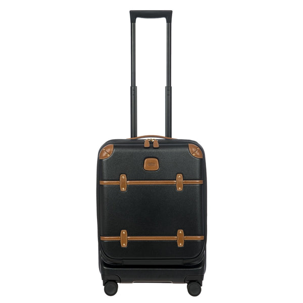 BRIC'S Bellagio 3 21" Expandable Carry-On Luggage Spinner + Pocket with USB (Black)