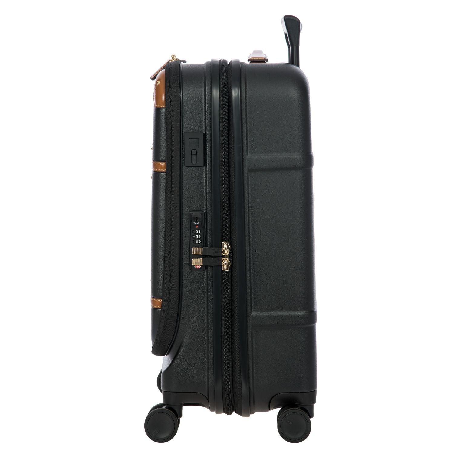 BRIC'S Bellagio 3 21" Expandable Carry-On Luggage Spinner + Pocket with USB (Black)