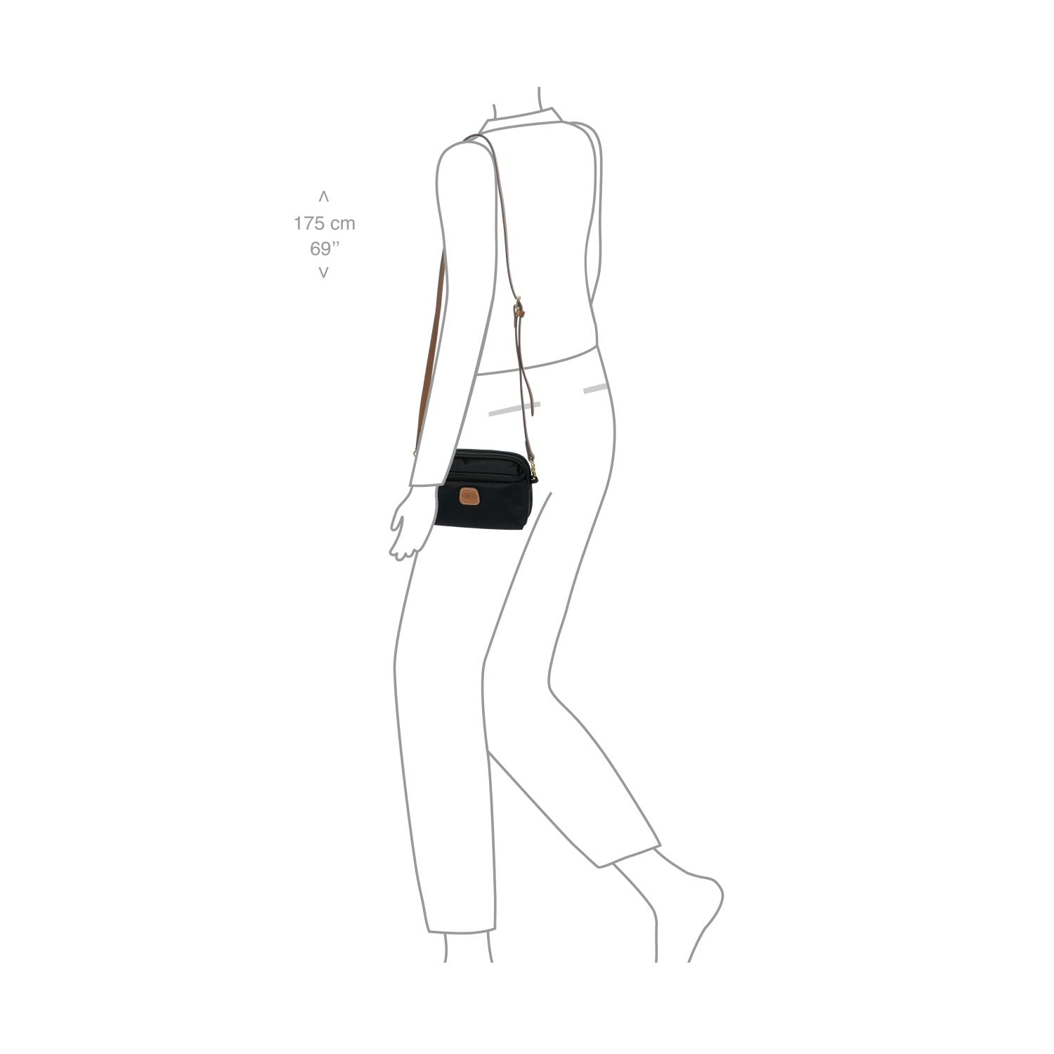BRIC'S Small Travel Shoulder Bag (Black)