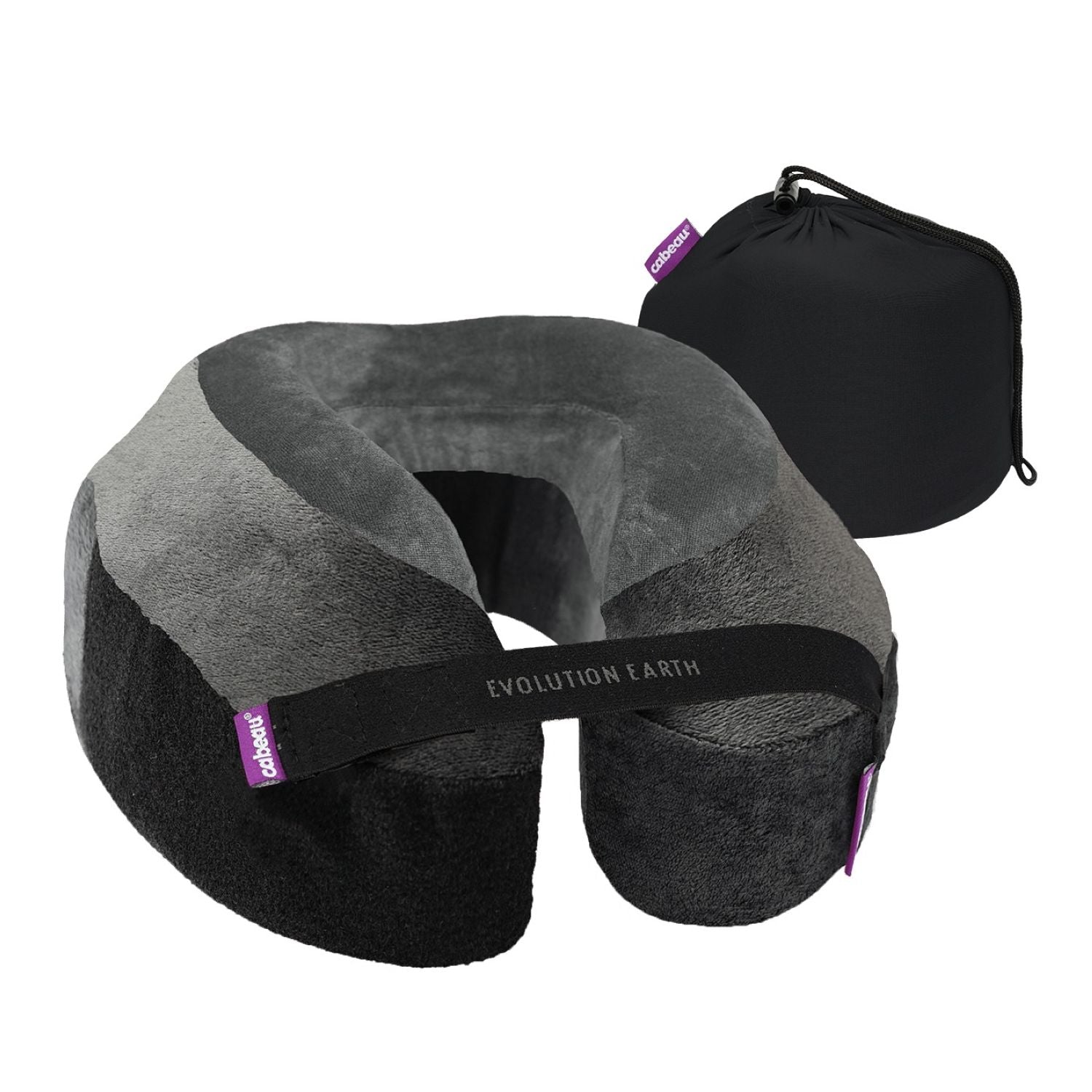 Cabeau Evolution Earth Deluxe Travel Pillow - Wind Black Grey
