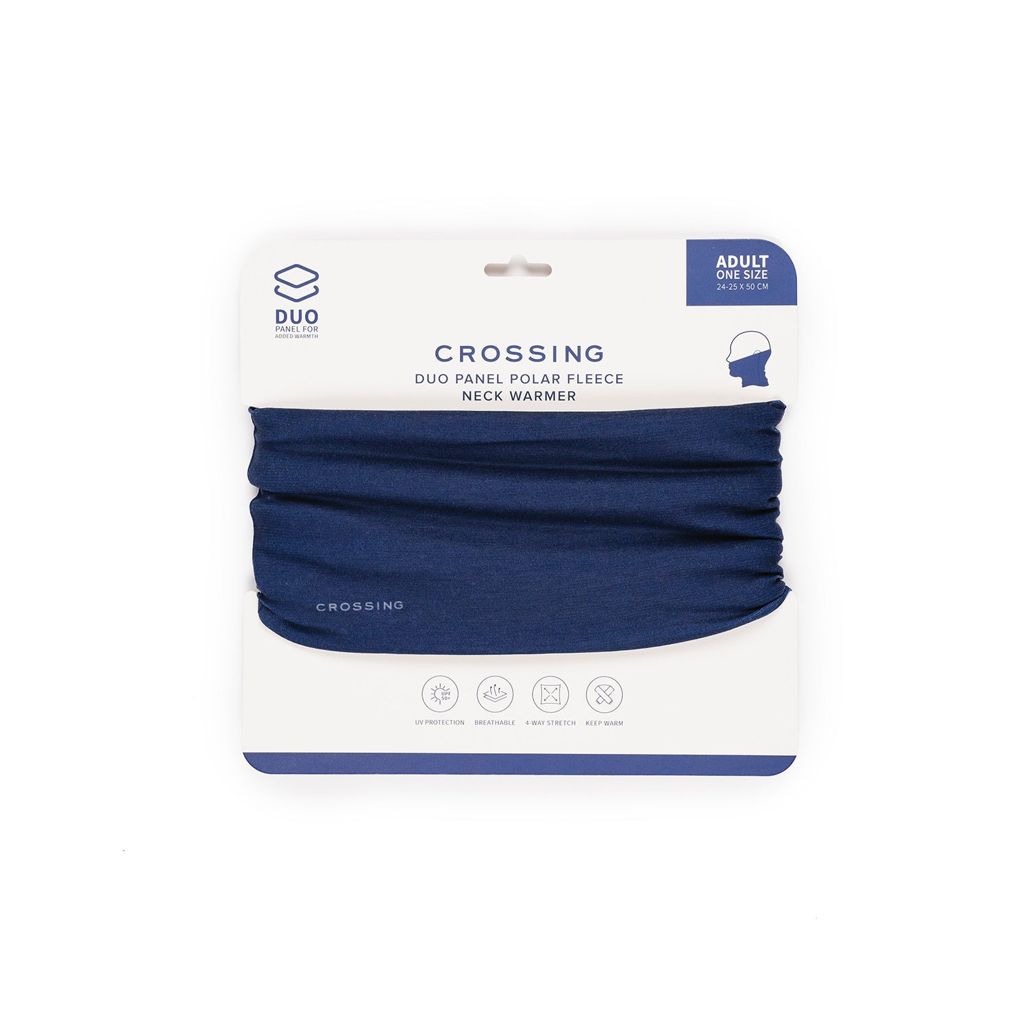 Crossing Duo Polar Fleece Neck Warmer UPF 50+ Sun Protection - Navy