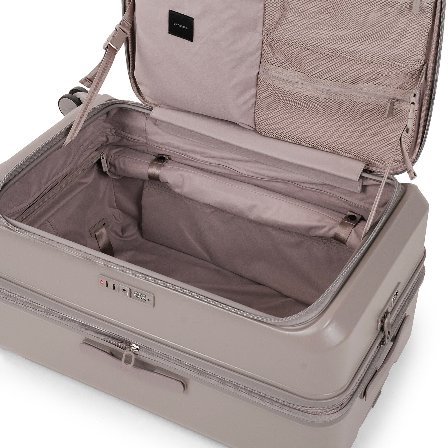 CROSSING INVI TRUNK 30" Large Expandable Luggage With Front & Middle Access - Latte