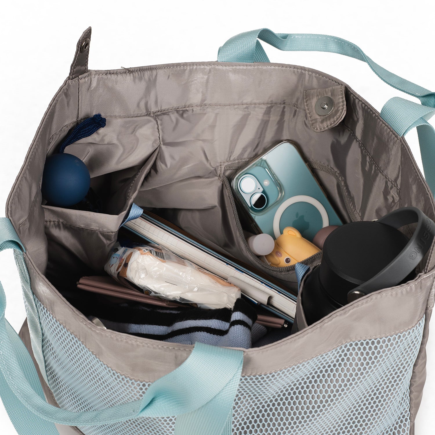 Crossing Meg Dual Carry Mesh Tote Bag - Grey/Light Blue