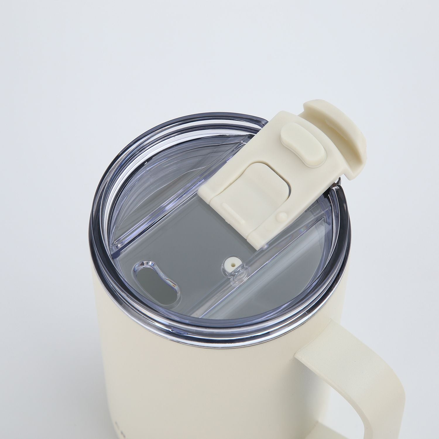 Crossing Neo Insulated S/S Leakproof Ceramic Mug W Handle And Lid 400ml - Cotton (White)