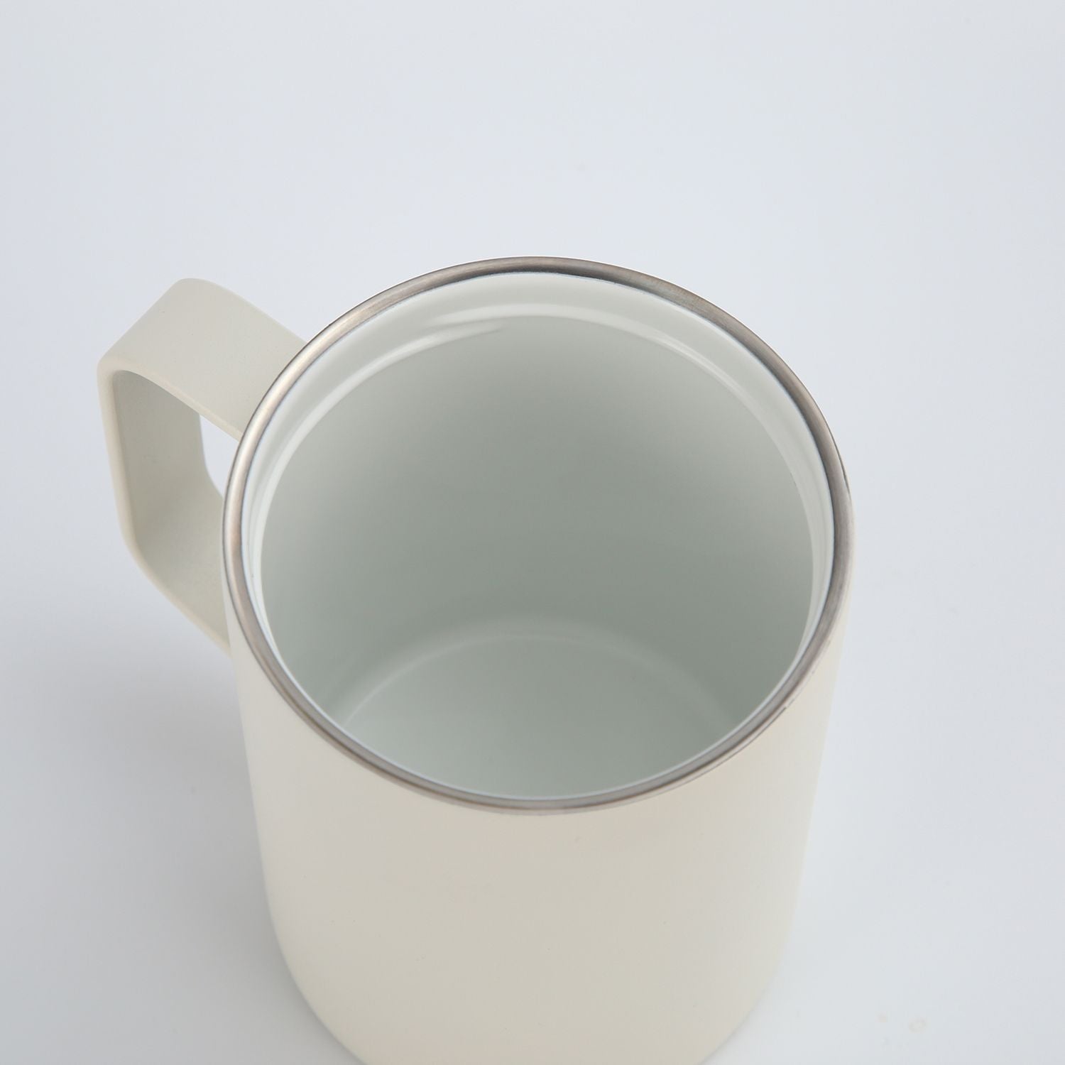 Crossing Neo Insulated S/S Leakproof Ceramic Mug W Handle And Lid 400ml - Cotton (White)