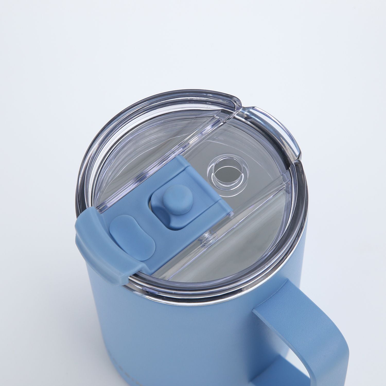 Crossing Neo Insulated S/S Leakproof Ceramic Mug W Handle And Lid 400ml - Heirloom Blue (Light Blue)